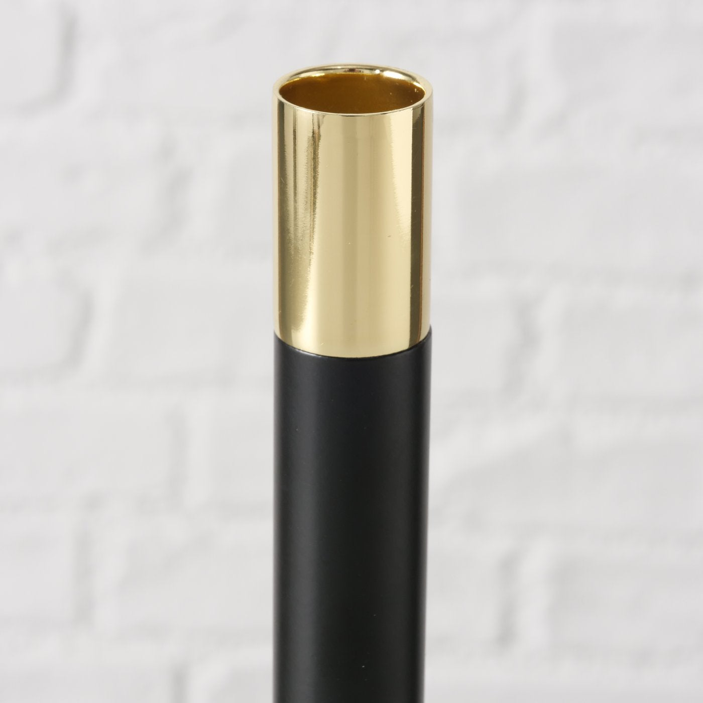 Kerzenleuchter Mats im Dreier-Set, Handgefertigt in Schwarz und Gold, 24,8 cm Höhe