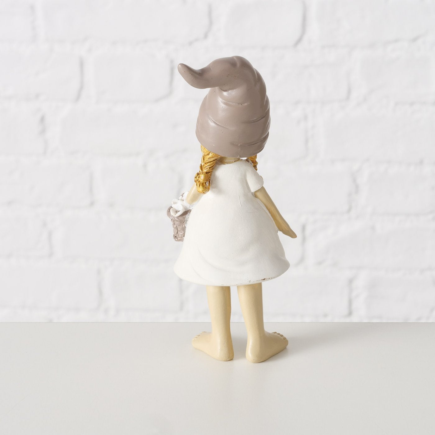 2er Set Gartenliebe Figuren - Taupe & Weiß Kunstharz Deko