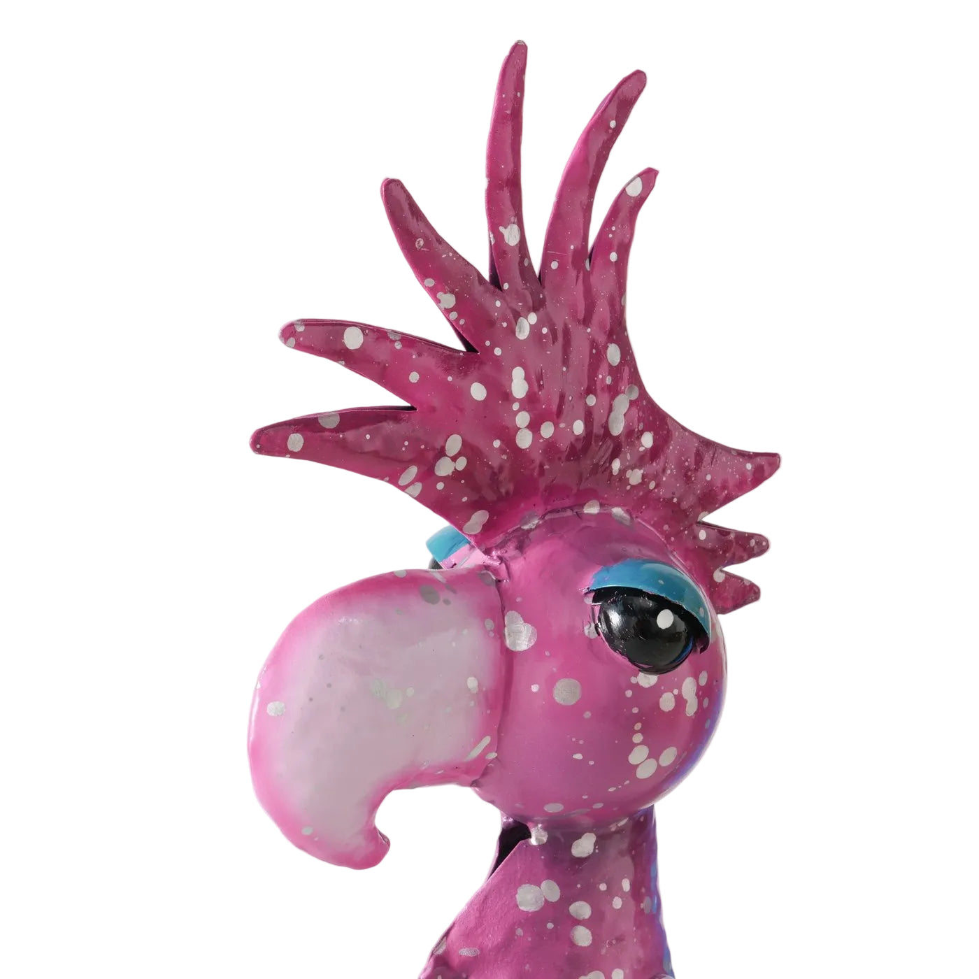 Metall Deko Vogel Jekyll Pink Lila Gartenfigur