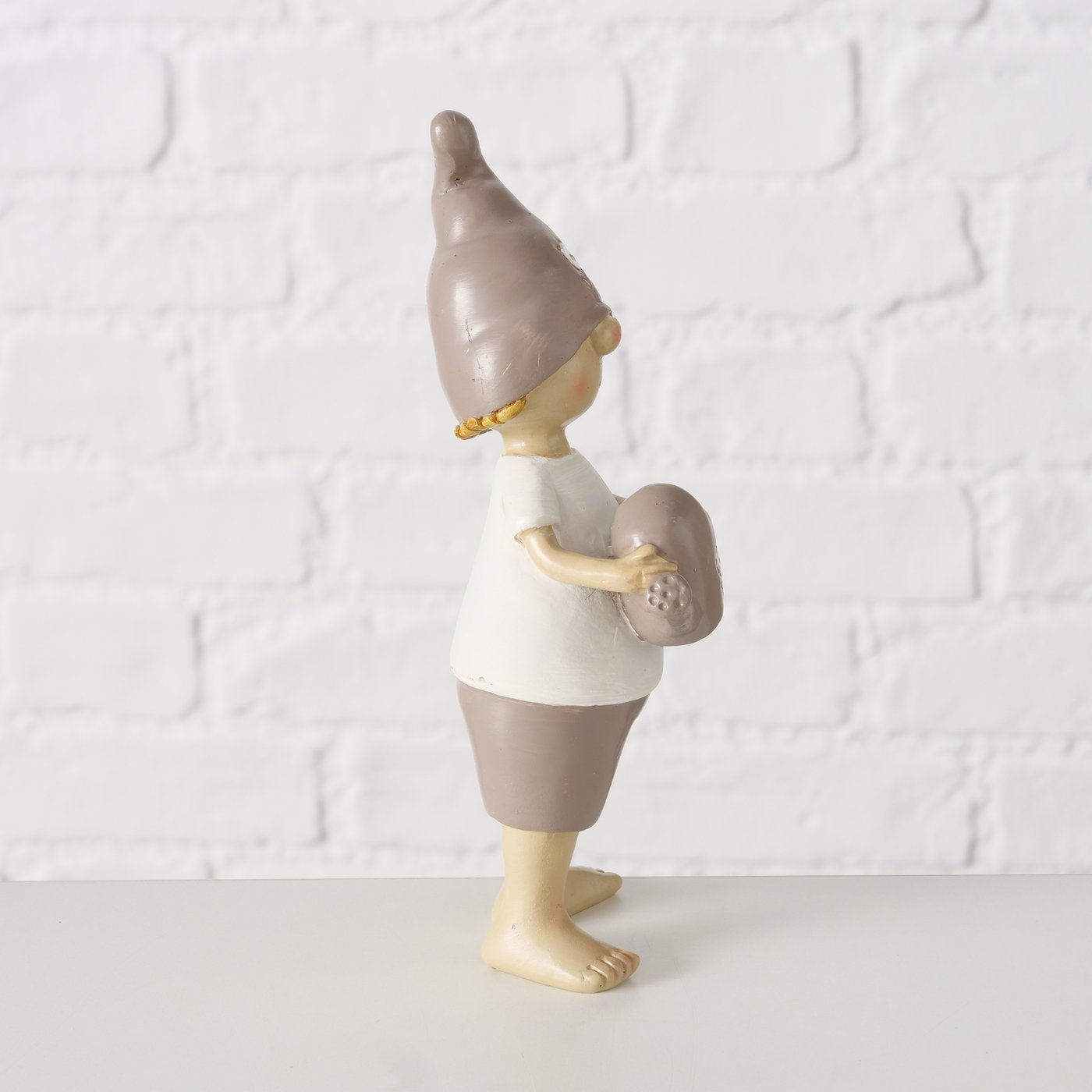 2er Set Gartenliebe Figuren - Taupe & Weiß Kunstharz Deko