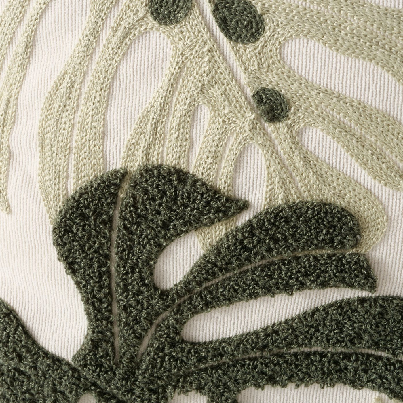 Dekokissen Monstera Verde 45x45 cm Grün Weiß Tropisches Blattdesign