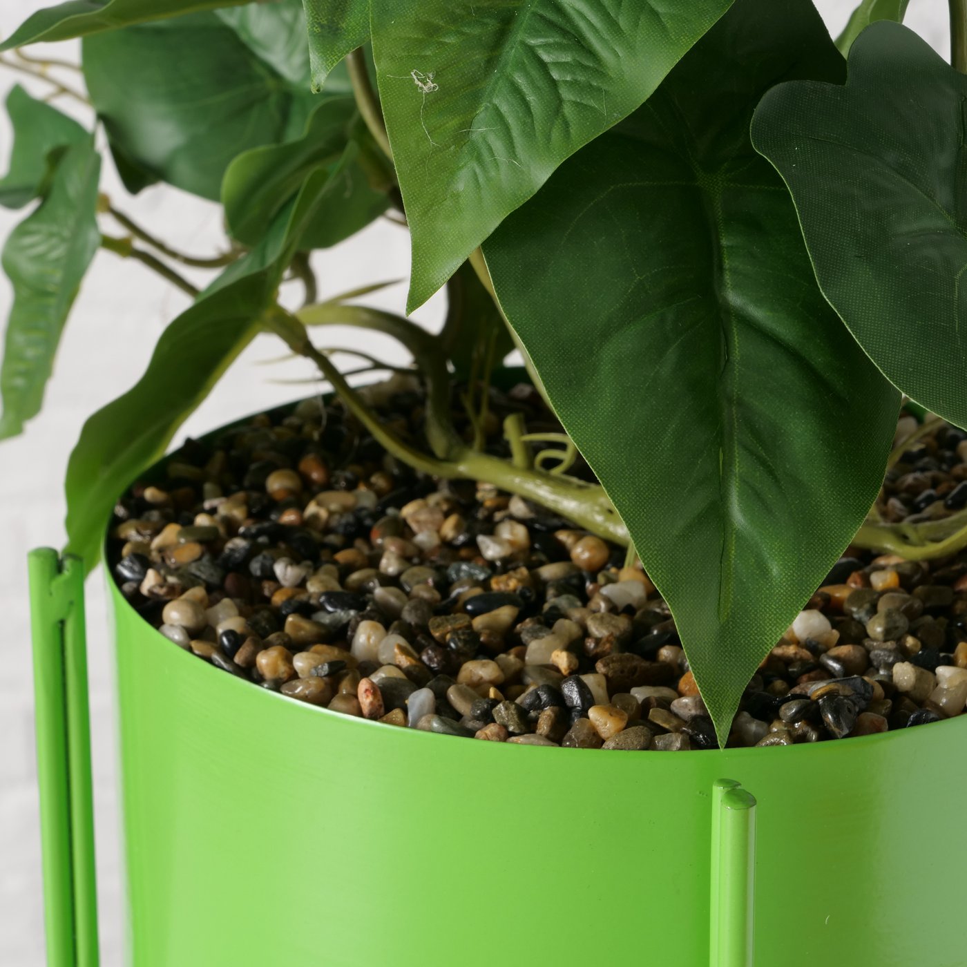 Kunstpflanze Efeutute im grünen Metalltopf mit Ständer Dekopflanze