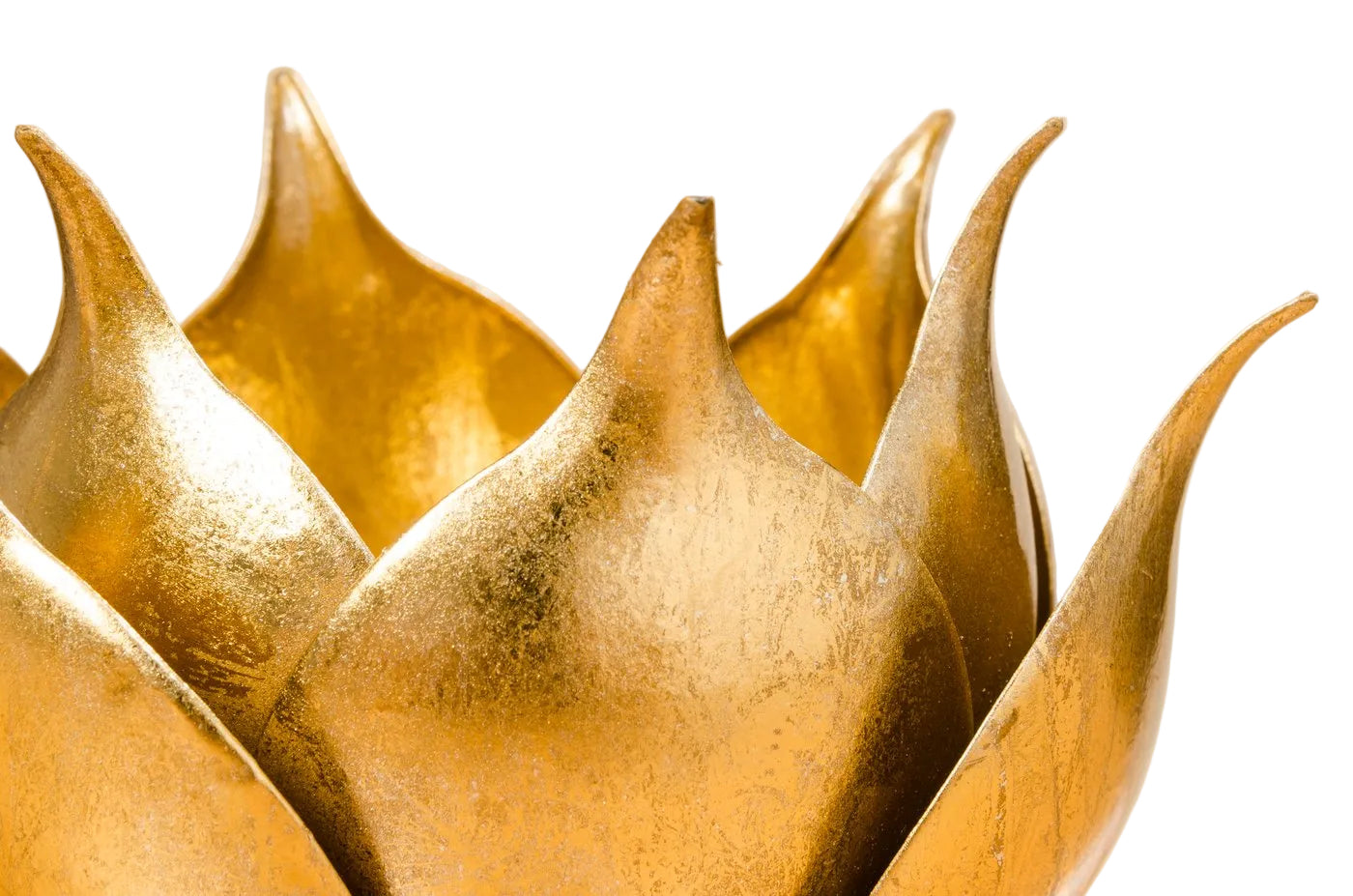 Lotus Tealight Holder, Metal Gold, 20 cm