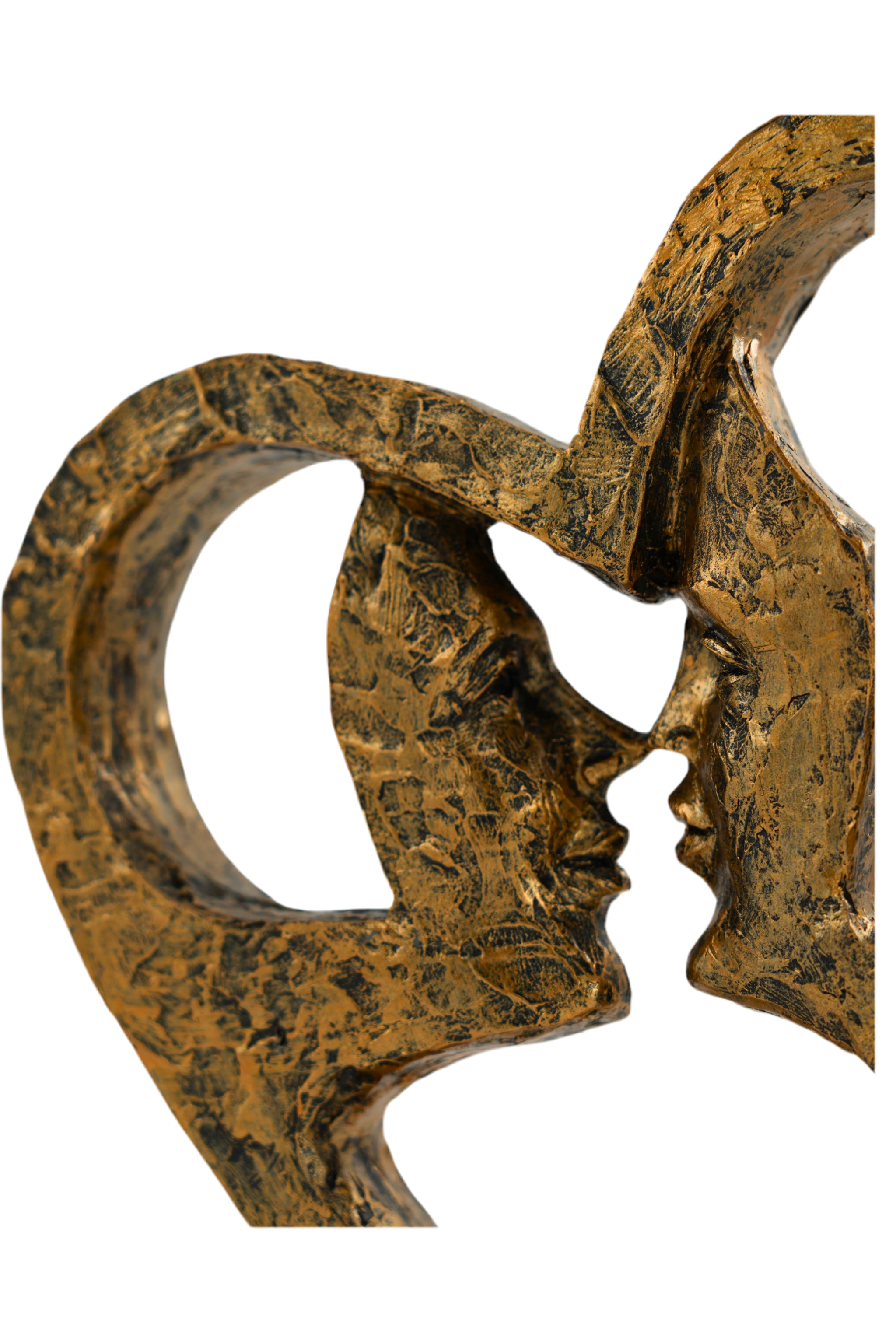 Skulptur Amora Duo Herz Gesicht an Gesicht gold 21 cm