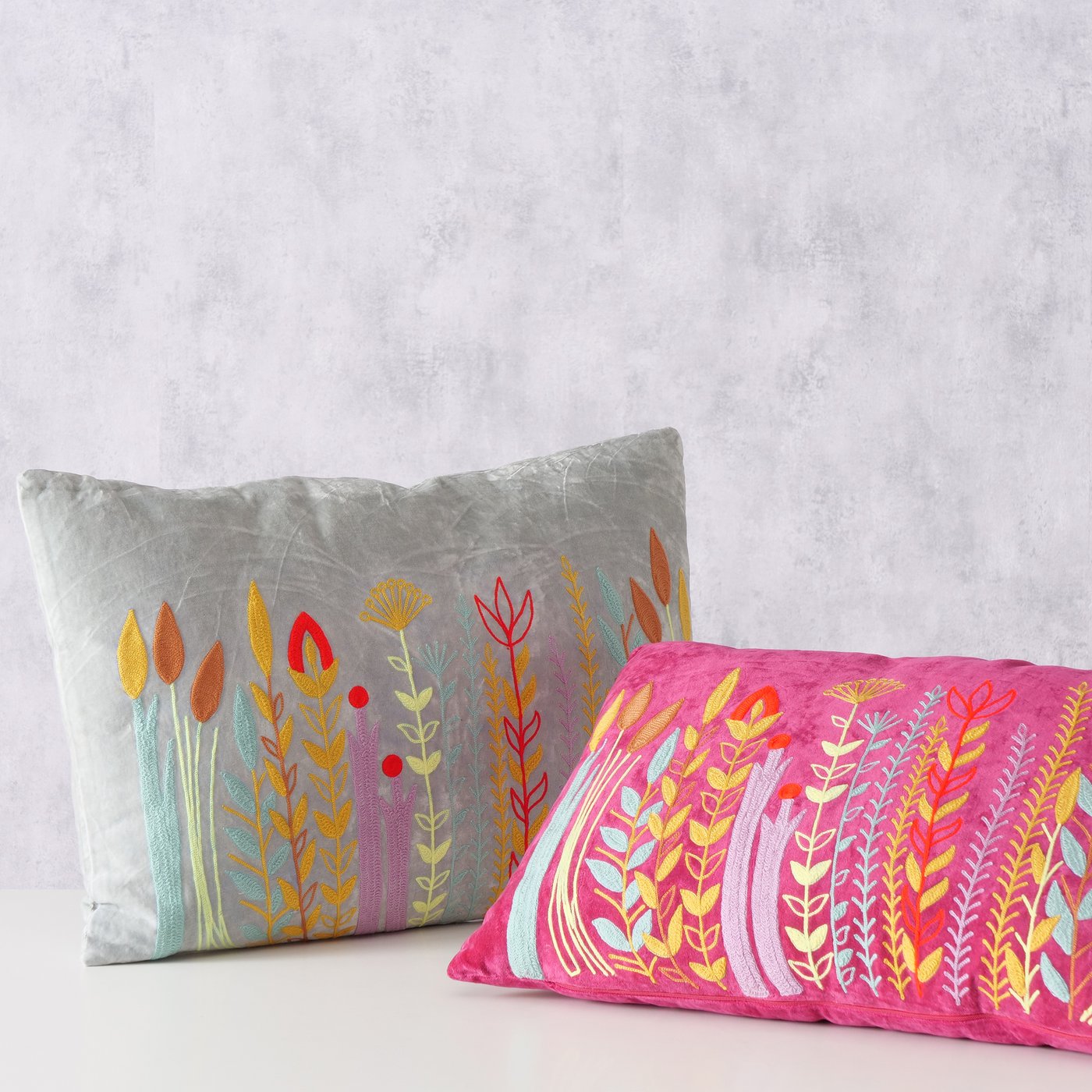 Kissen-Set "Astratto Blumenwiese" – Handgewebt mit floralen Motiven