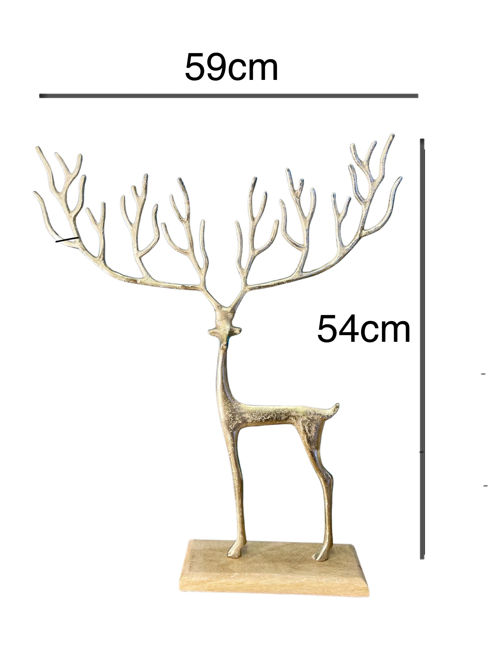 Golden Reindeer Deer with Graphic Antlers