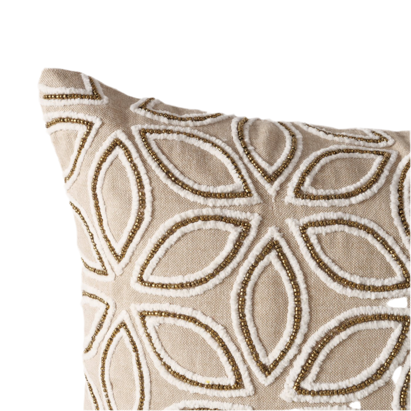 Kissen Aurelia – Floral Beige 40x40 cm Edles Stickdesign