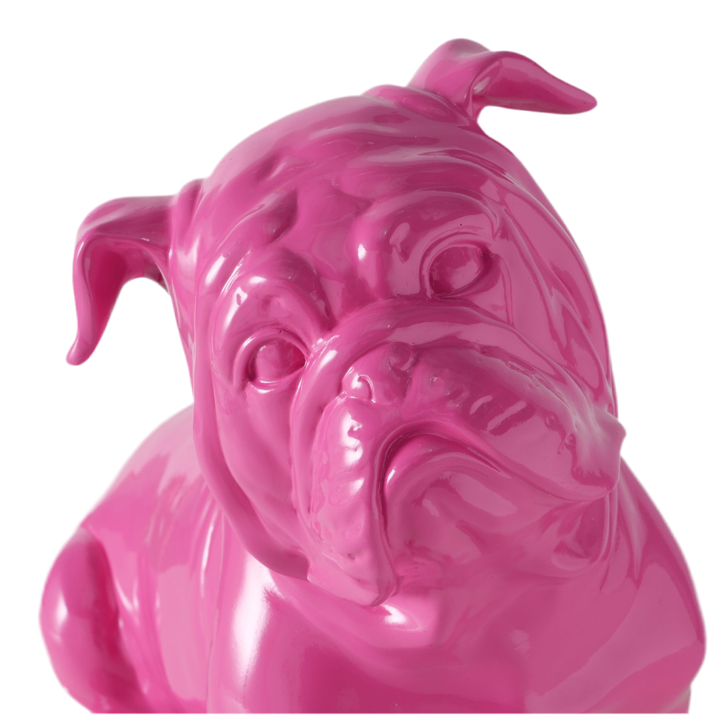 Bully Figur Pink Glanzoptik 32cm Handbemalt Deko Hund