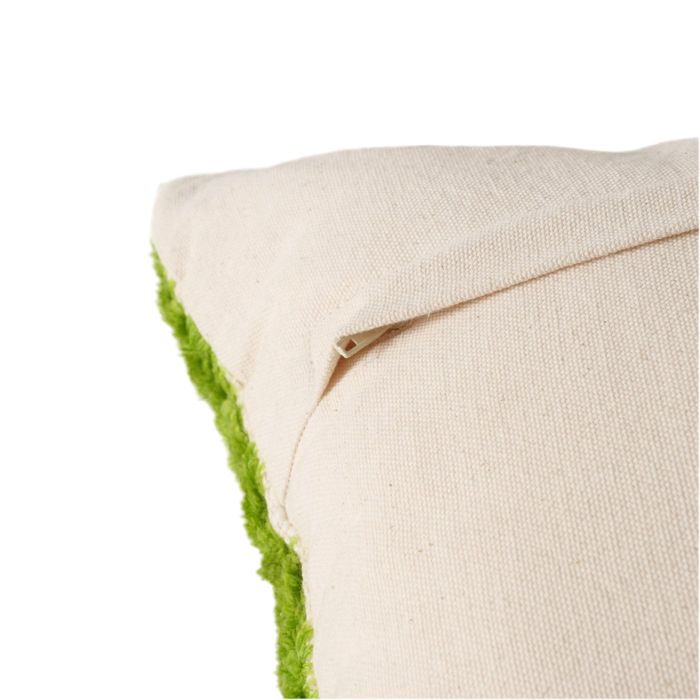 Dekokissen Elias 50x30 cm Grün Weiß Gestreift Handgearbeitet