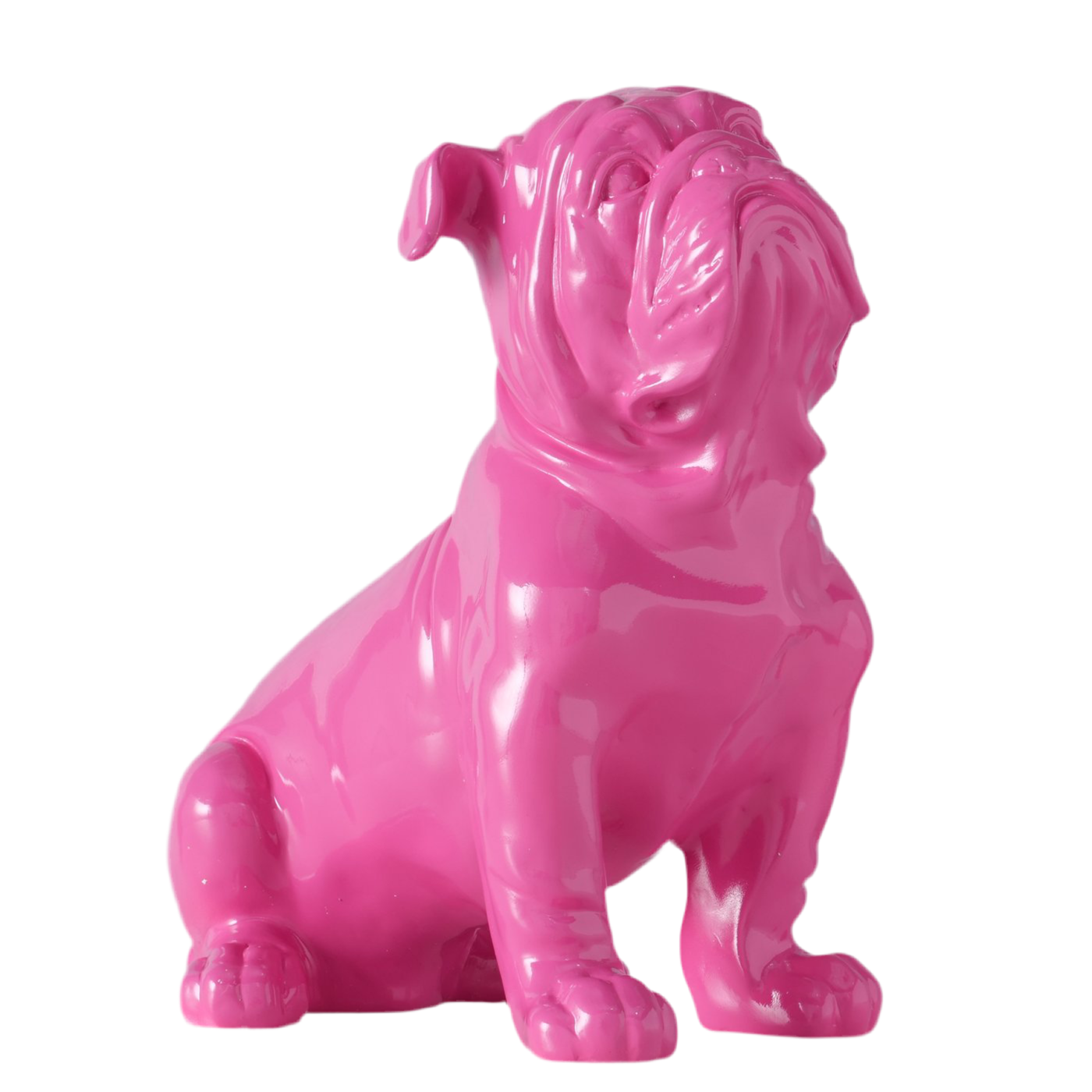 Bully Figur Pink Glanzoptik 32cm Handbemalt Deko Hund