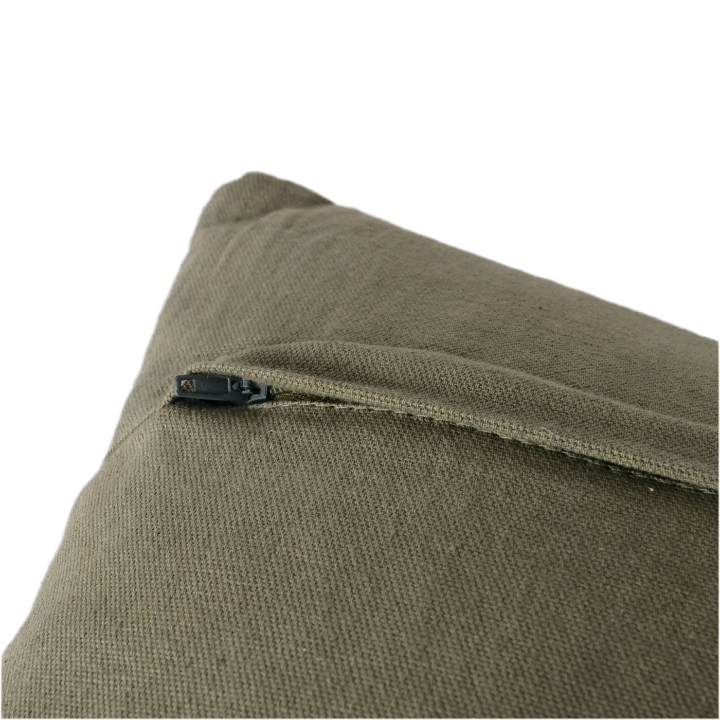 Kissenbezug Botanica Verde 45x45 cm Handbestickt Florales Design Oliv