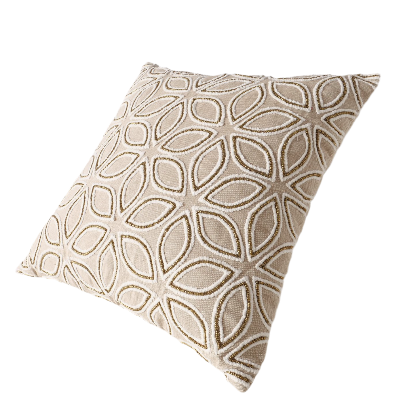 Kissen Aurelia – Floral Beige 40x40 cm Edles Stickdesign