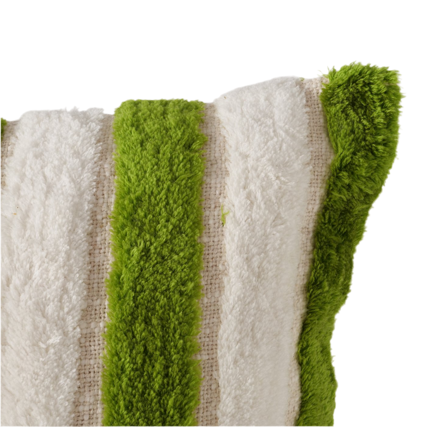 Zierkissen Elino 40x40 cm Grün Weiß Handgearbeitet mit Struktur