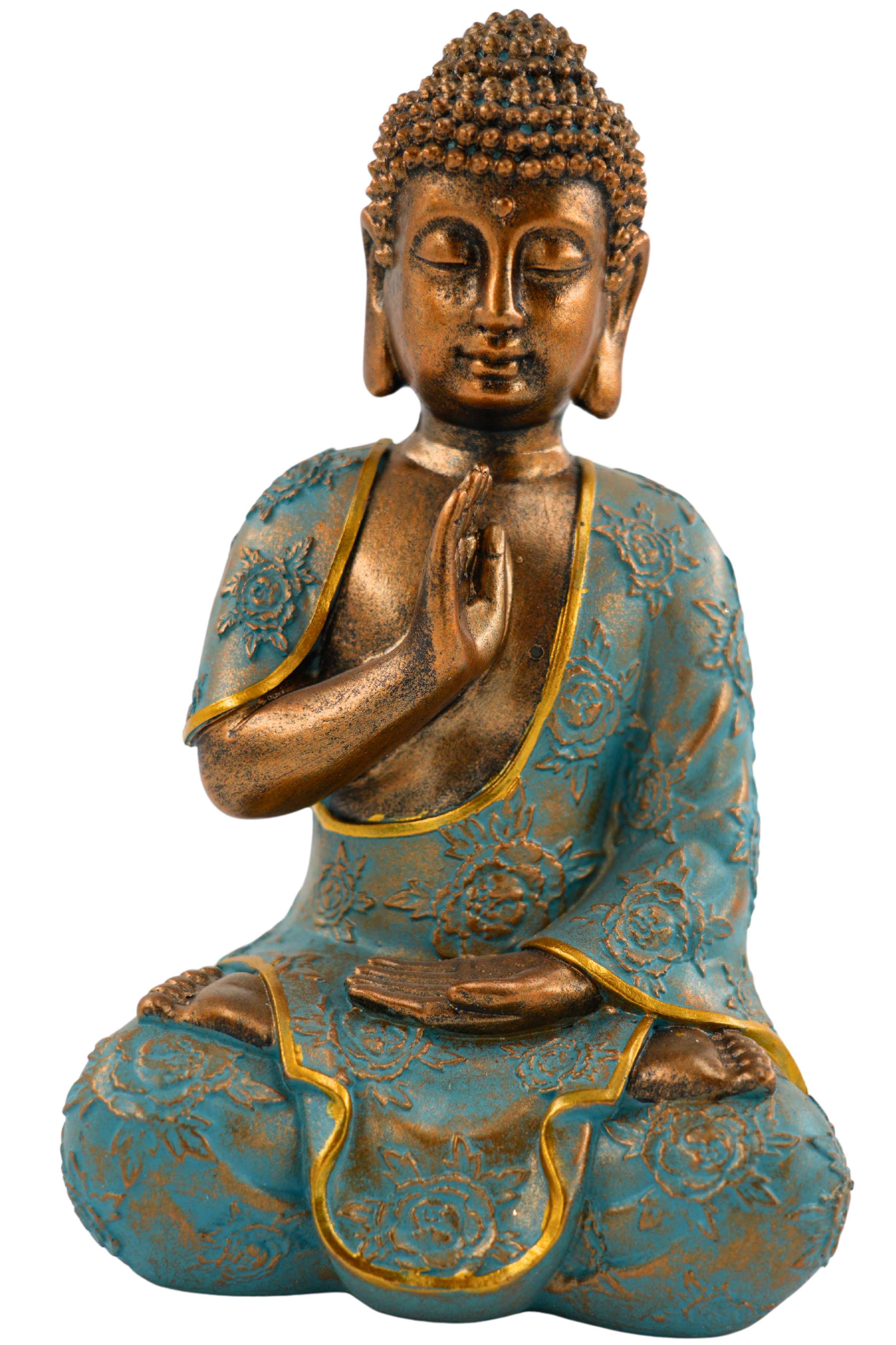 Dekorative Buddha Statue in Dhyana Mudra Meditationshaltung Höhe 23cm