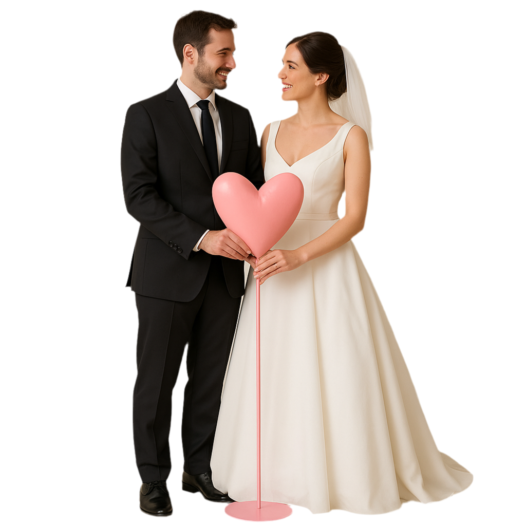 Dekoaufsteller Herz Amora Metall Pink Höhe 102cm