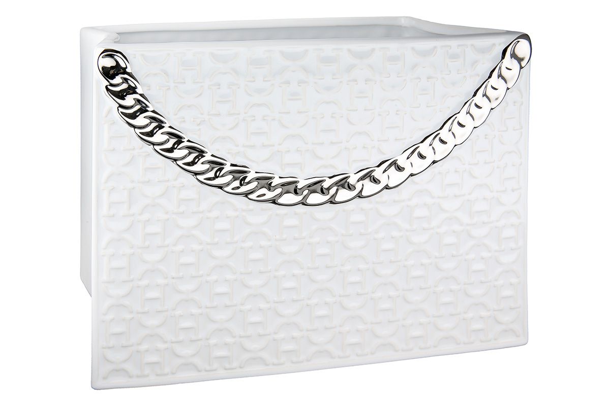 Design-Keramikvase "Paris Chic" in Handtaschen Optik