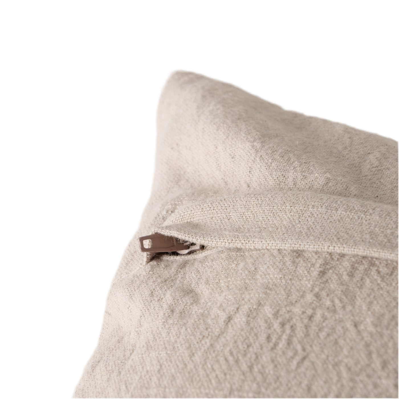 Zierkissen Finna Handgewebt Floral Beige Weiß Leinen 45x45cm