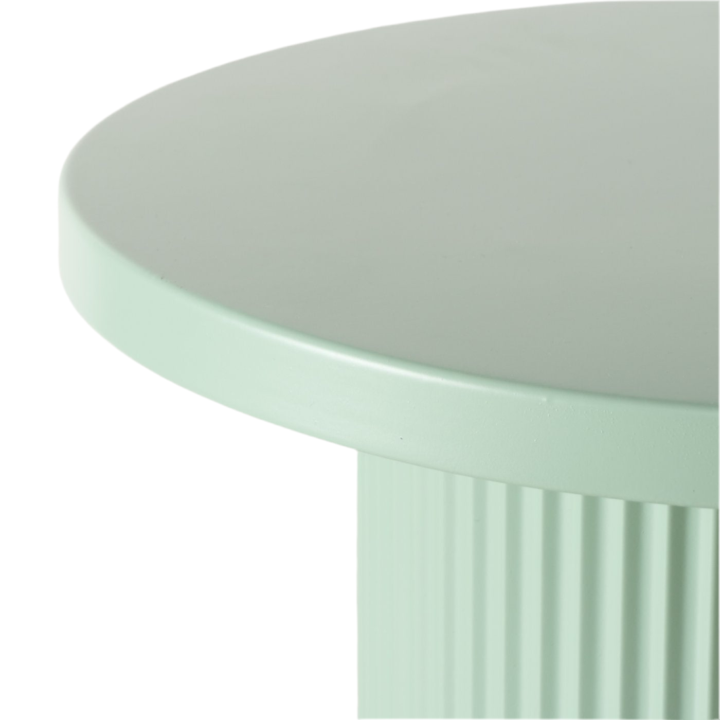 Design Couchtisch Milo Rund Metall Mintgrün Rillenoptik 40 cm
