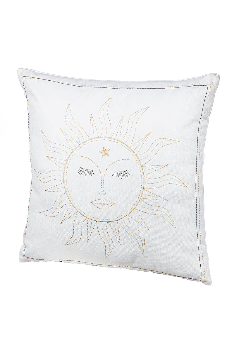 3er-Set Dekorative Kissen 'Harmonie' 45x45 cm mit Sonnenmotiv - bestickt