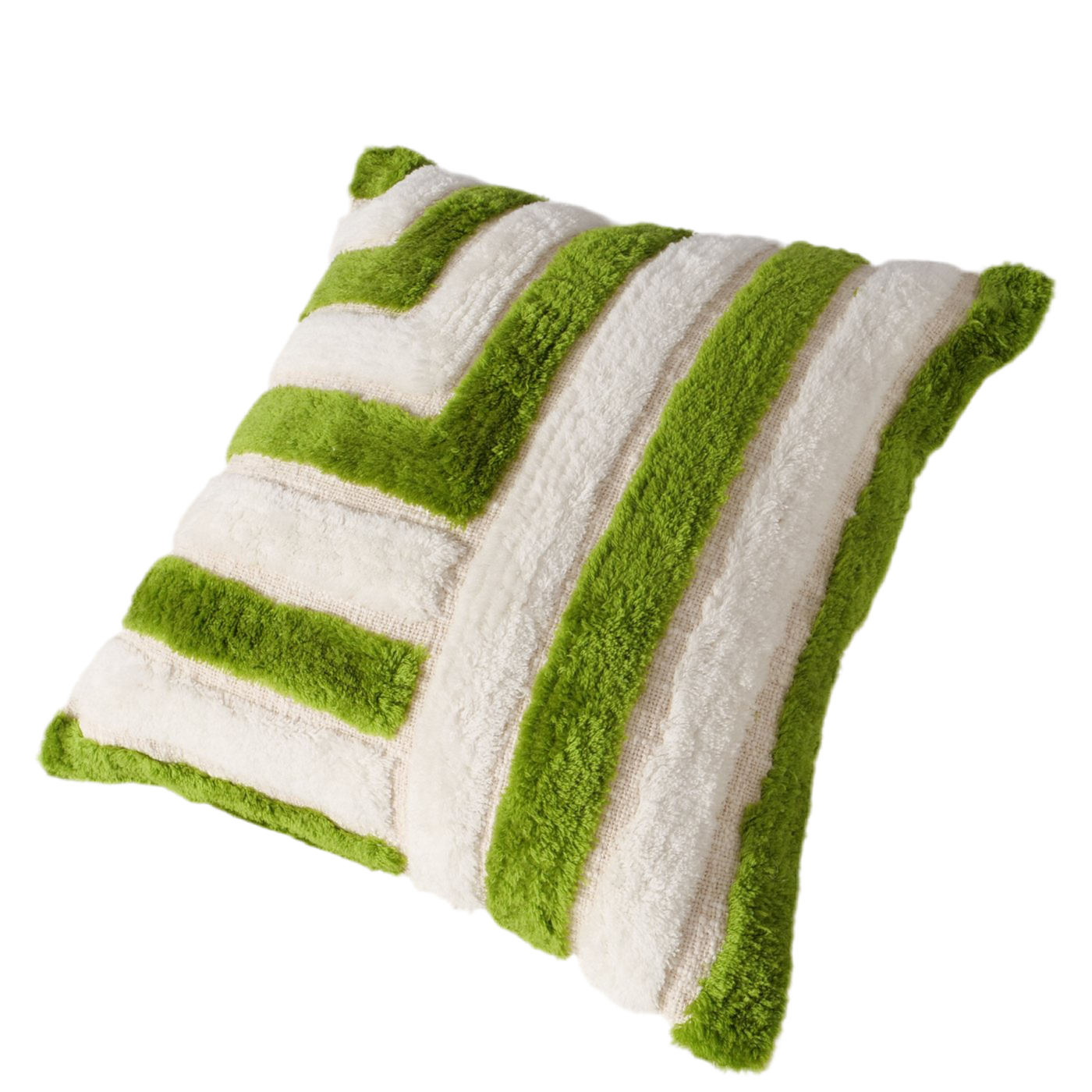 Zierkissen Elino 40x40 cm Grün Weiß Handgearbeitet mit Struktur