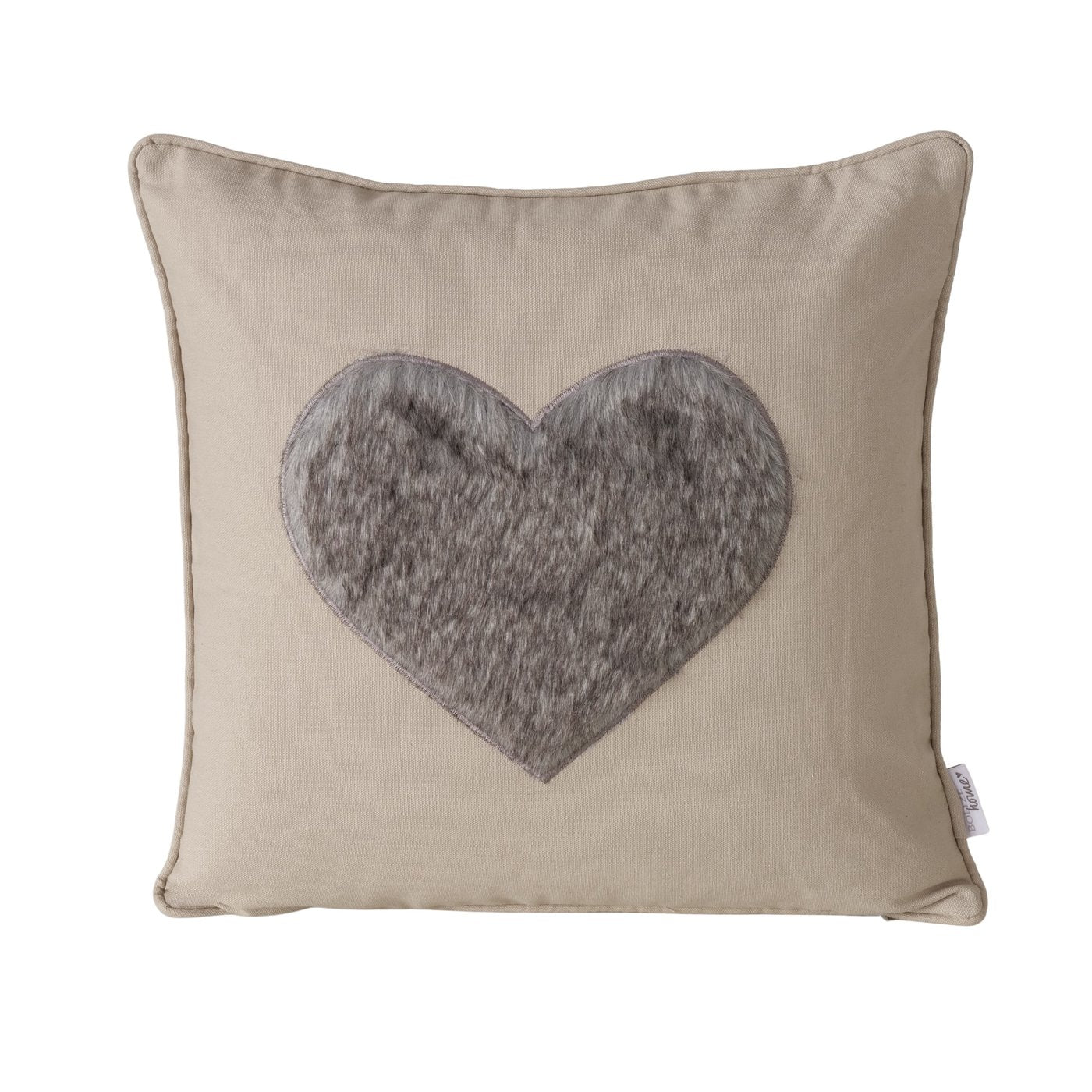 Zierkissen Amora Herzmotiv Grau 45x45 cm Baumwolle