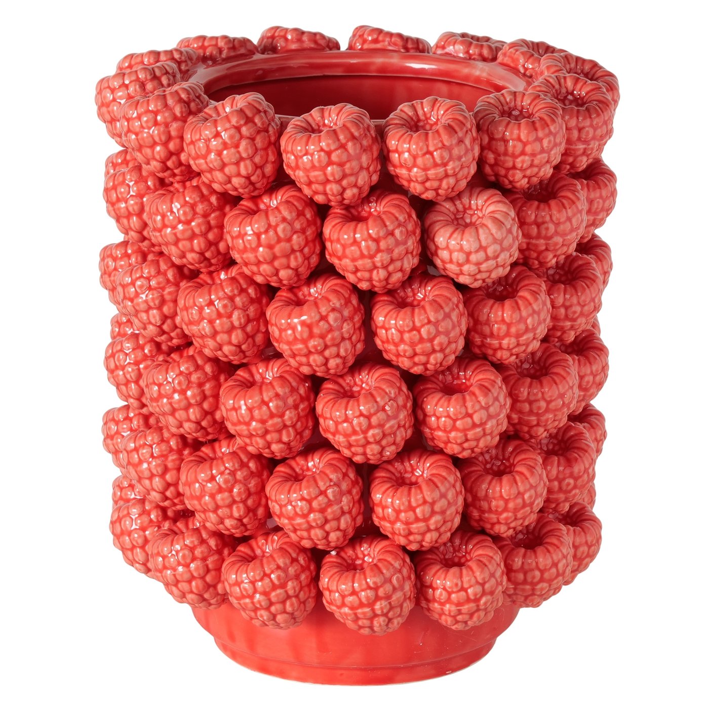 Rubenia Himbeer Vase Rot Keramik Relief Design