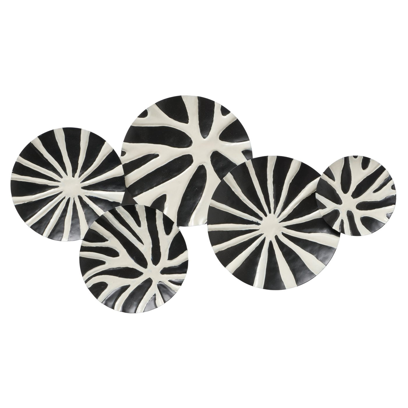 Wandobjekt Zerano Metall Schwarz Weiß Abstrakte Wanddekoration Rund