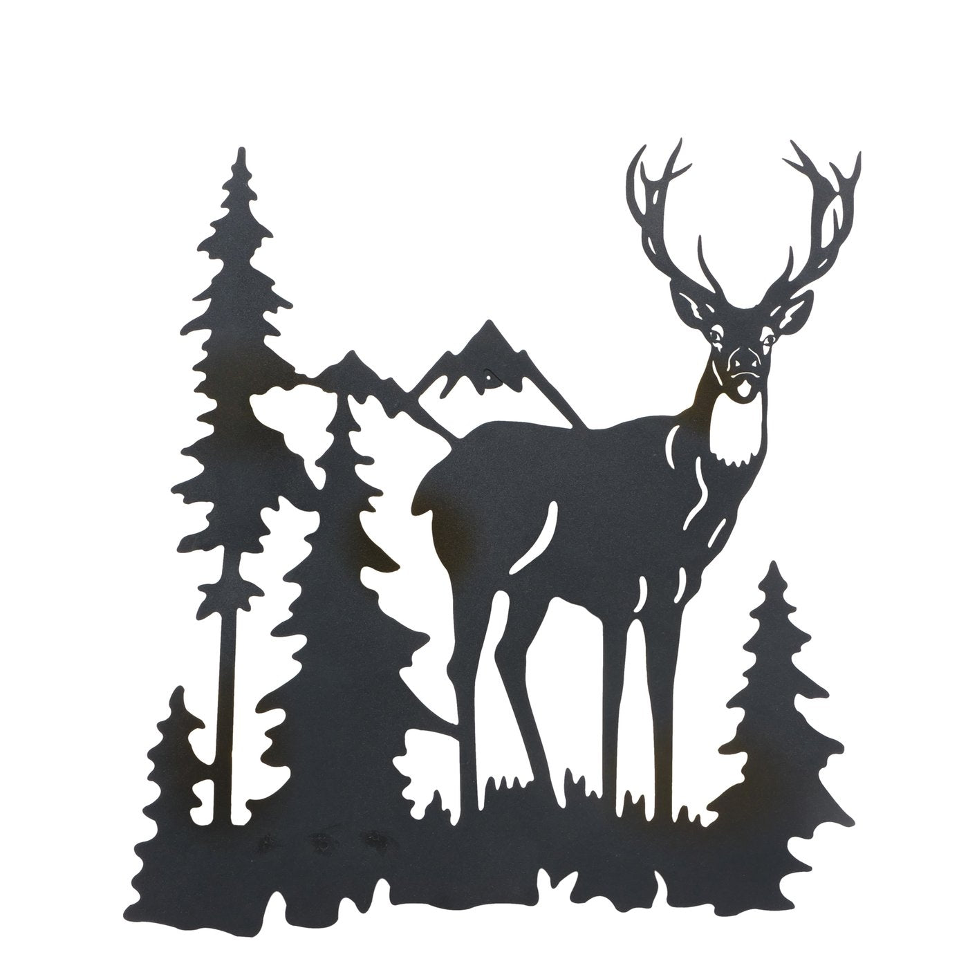 LED Wandobjekt Hirsch im Waldblick – Schwarzes Metall Design