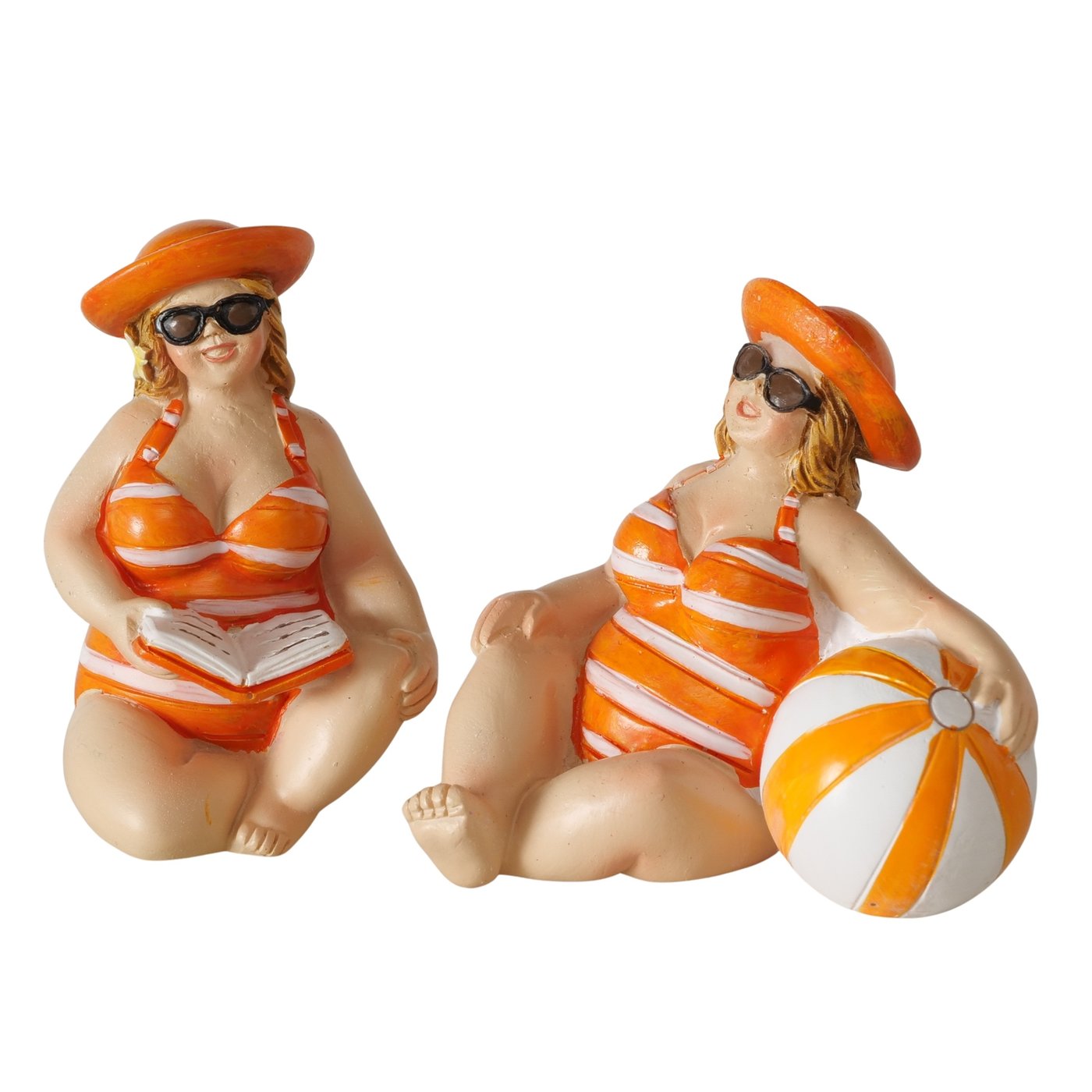 Dekofigur Jodie 2er Set Sommer Damen Handbemalt Orange 5 cm