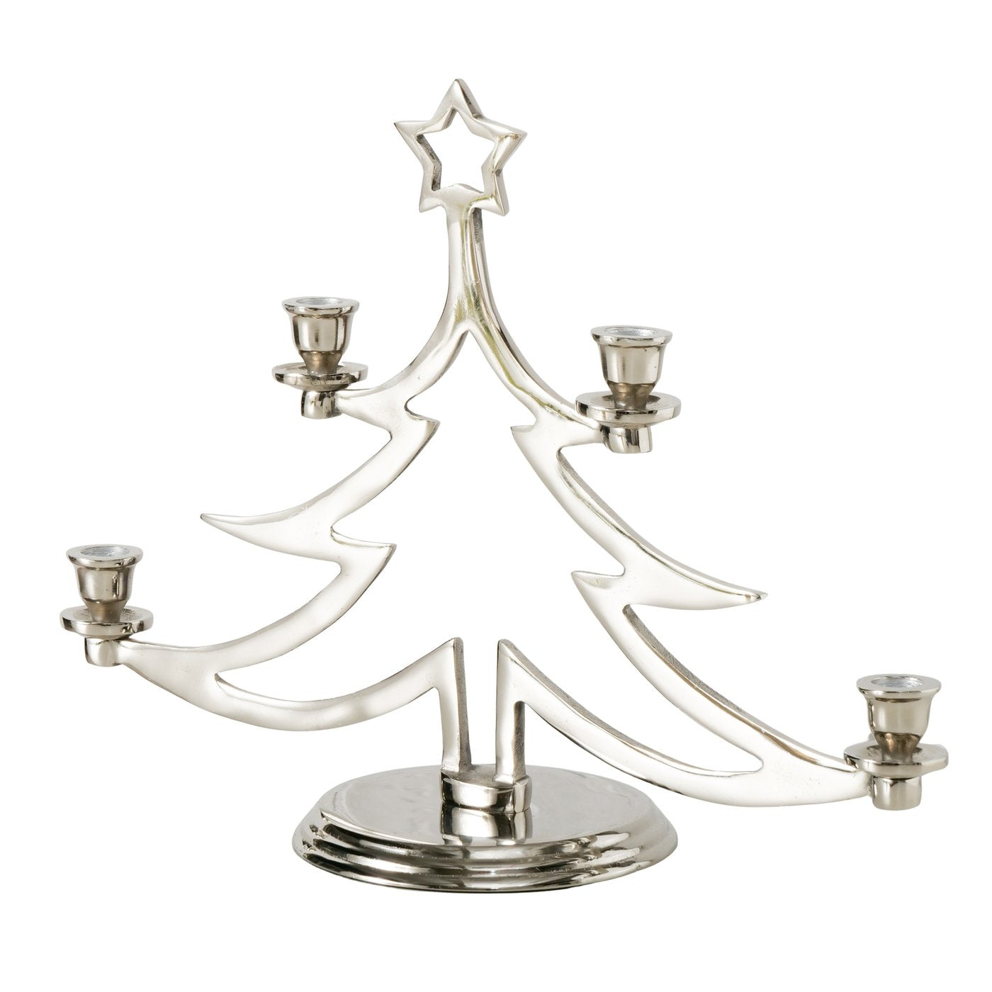Kerzenständer SilverTree Weihnachtsleuchter Silber Metall 4-armig