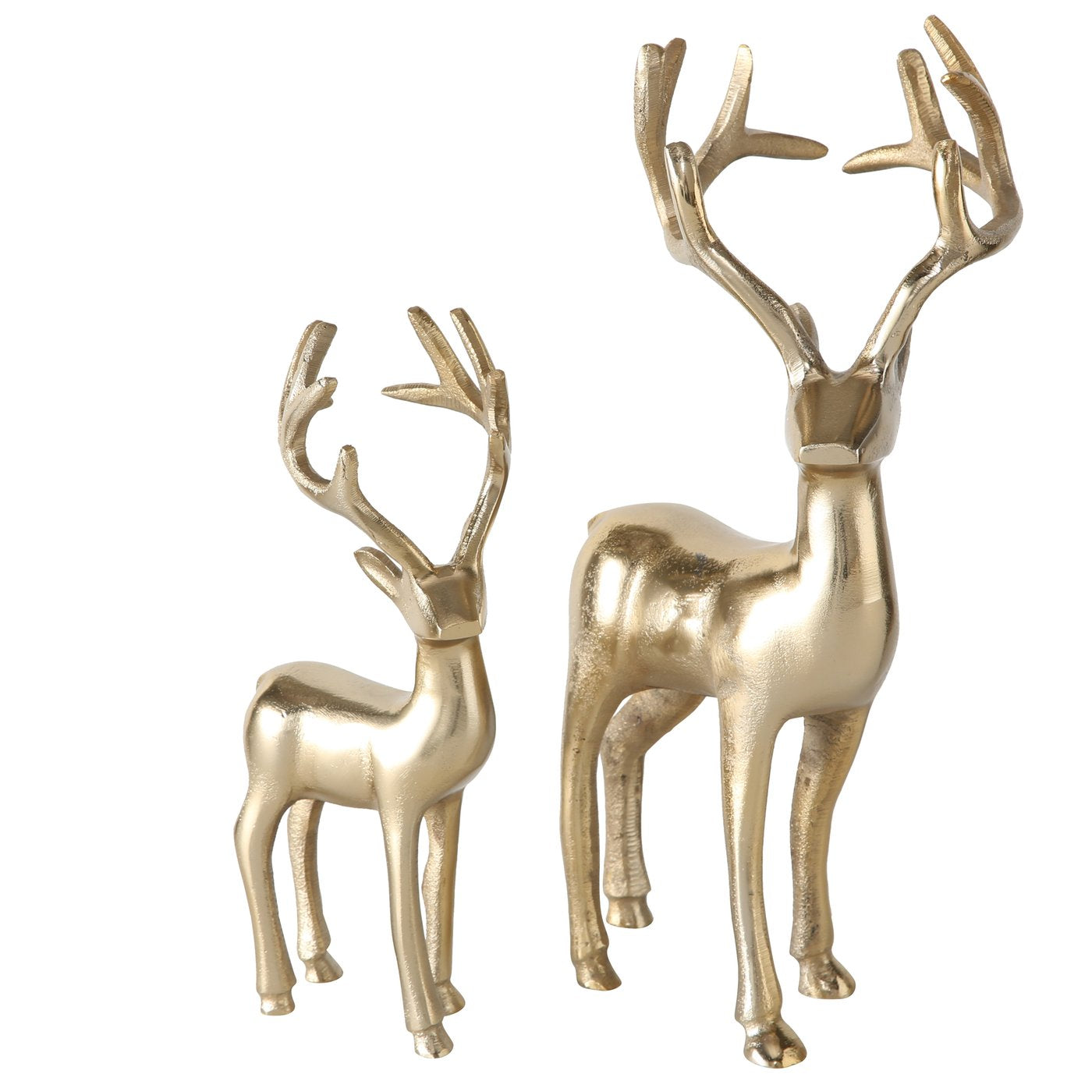 Deko Hirschfigur Set GlamorStag 2tlg Gold Aluminium Weihnachten