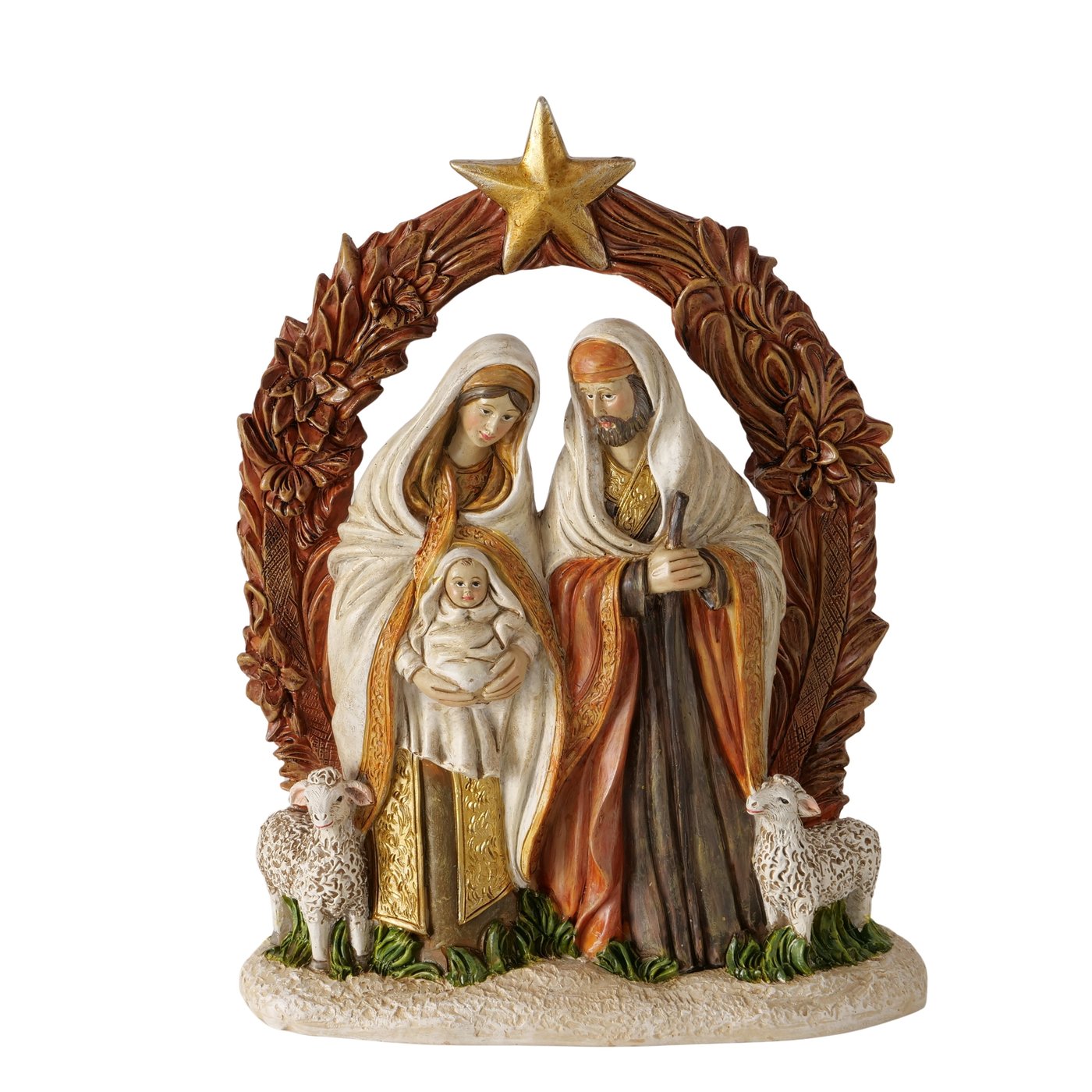 Krippe Basilica Heilige Familie Weihnachtsfigur Handbemalt