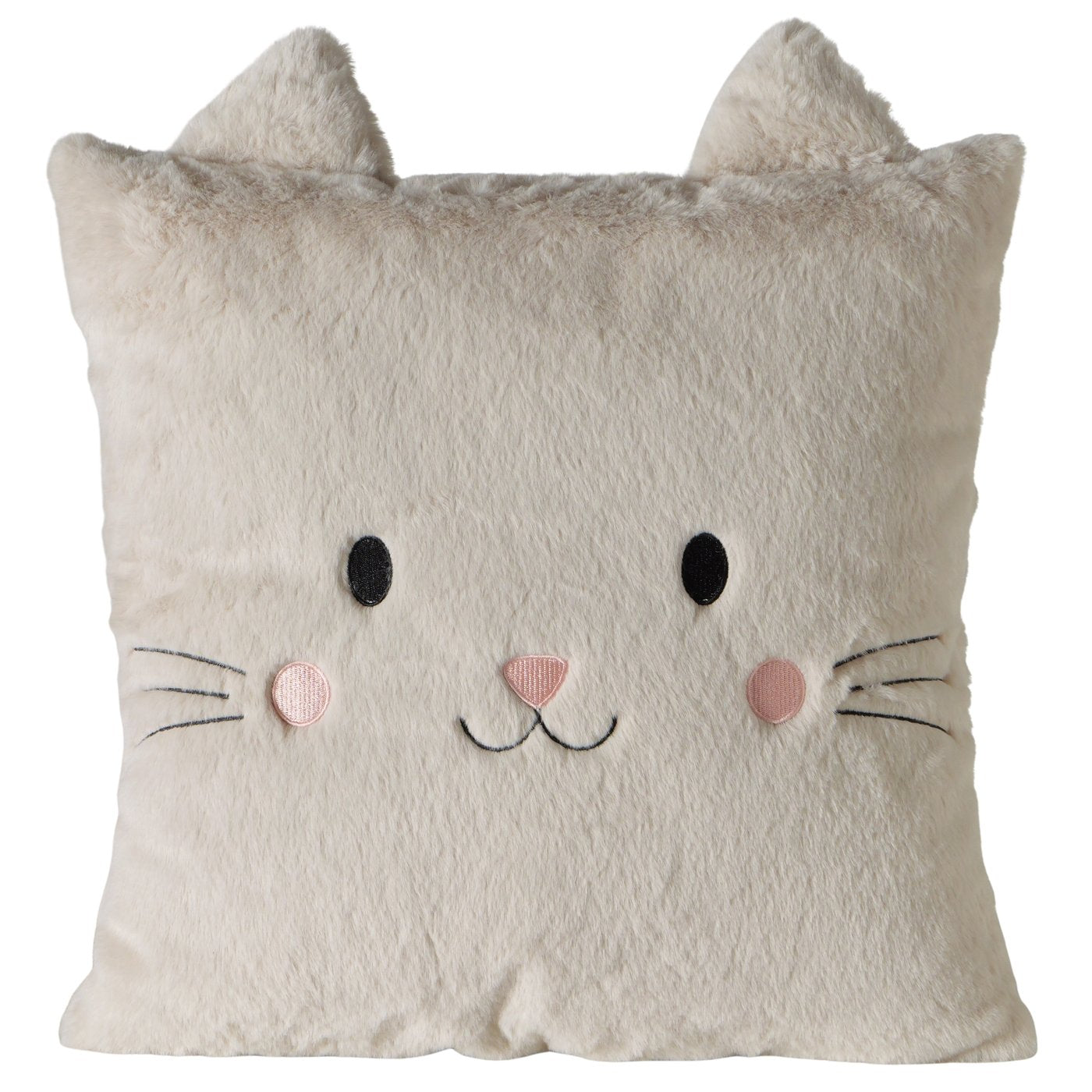 Dekokissen Mizi mit Katzenmotiv beige aus Polyester 40 cm