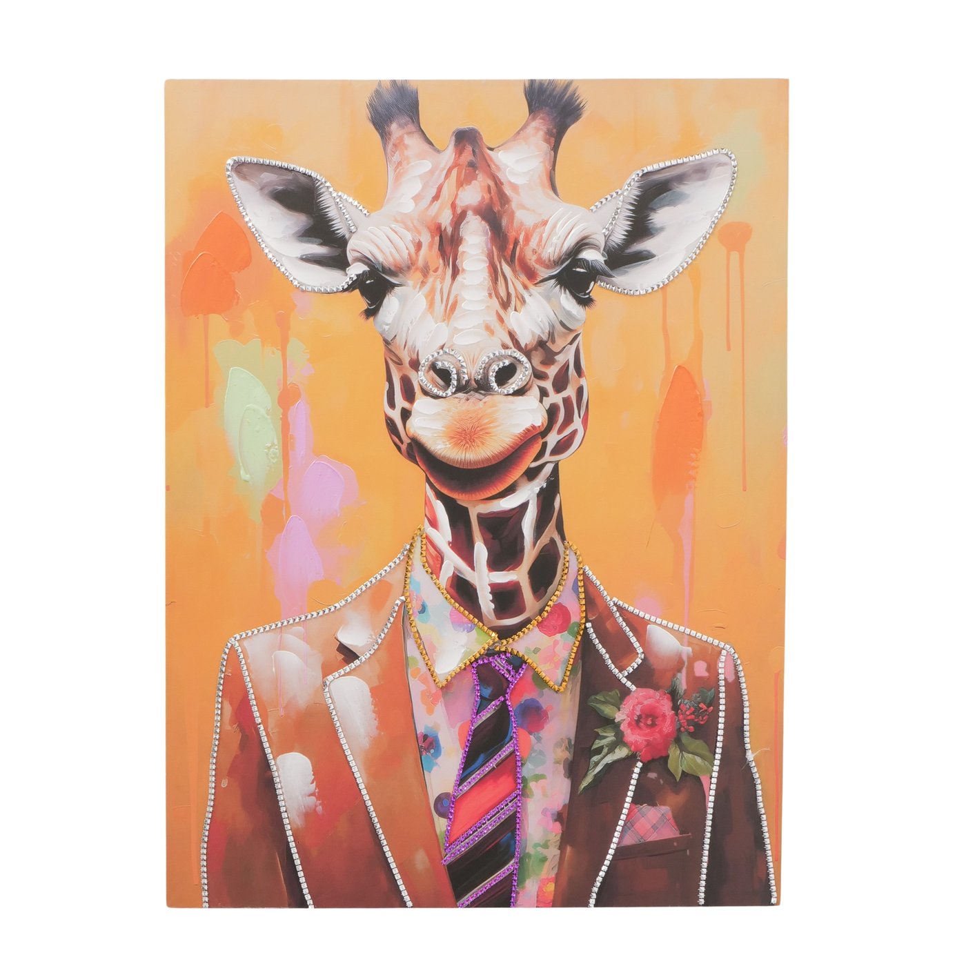 Wandbild Giraffe Gentleman mit Glamour Details 80x60 cm