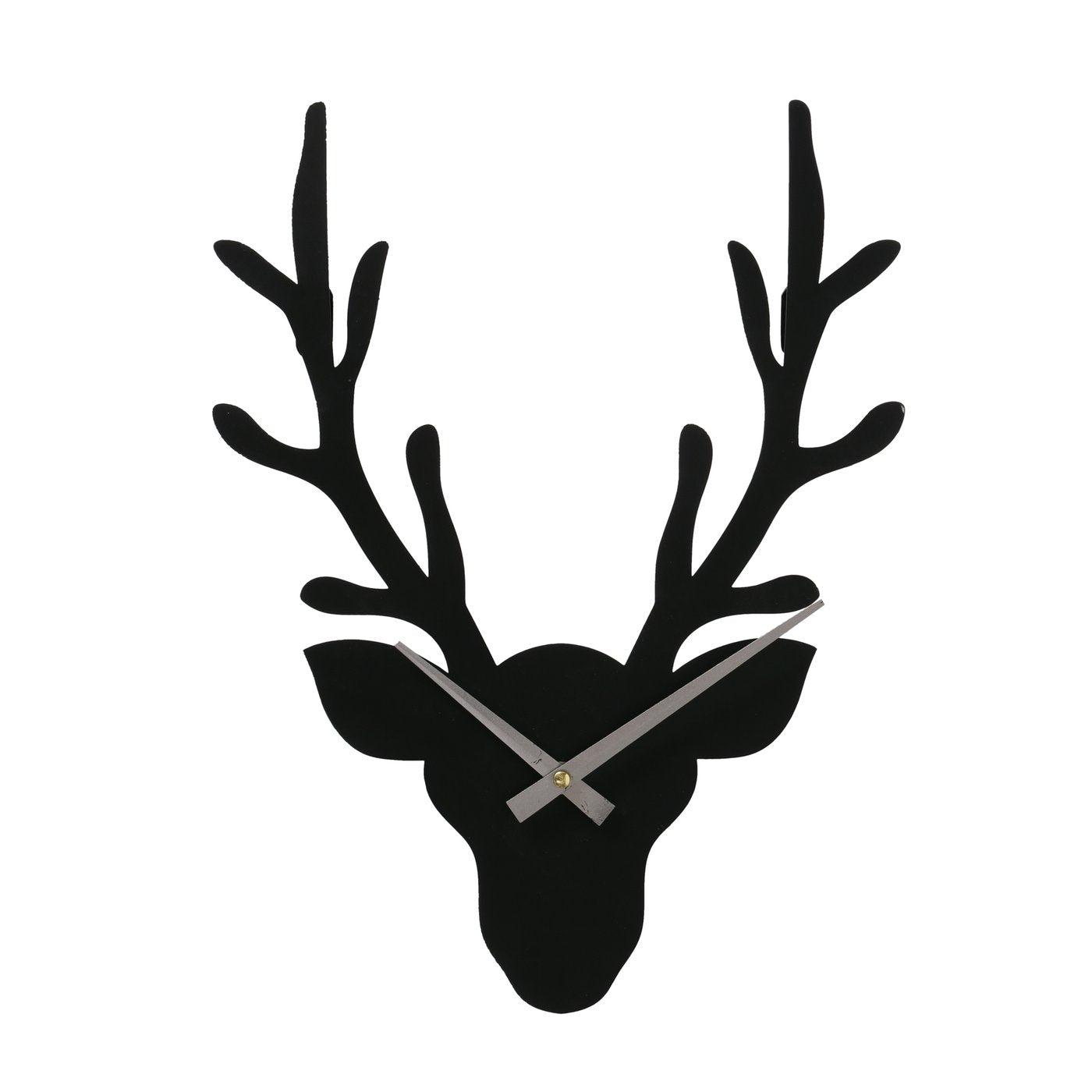 Wanduhr Hirschkopf Vilbert Metall Schwarz Modern Design
