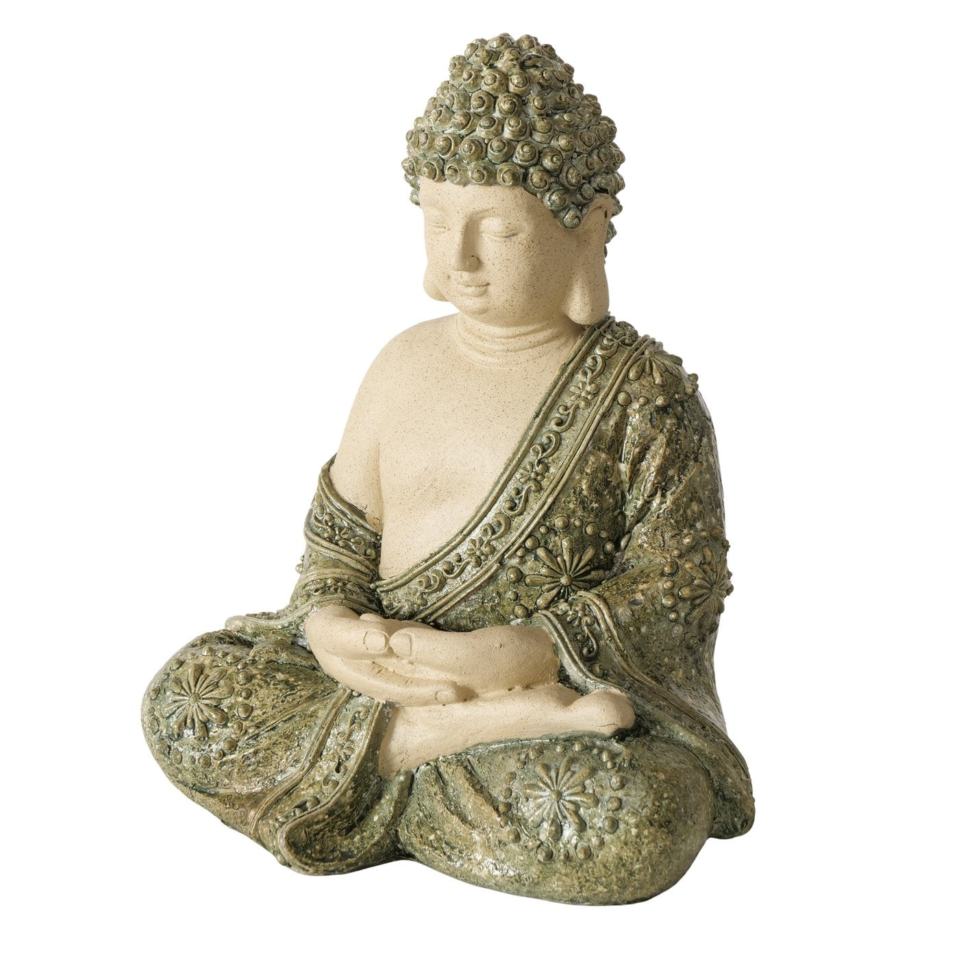 Meditationsbuddha Siddhartha Handbemalte Dekofigur 24 cm