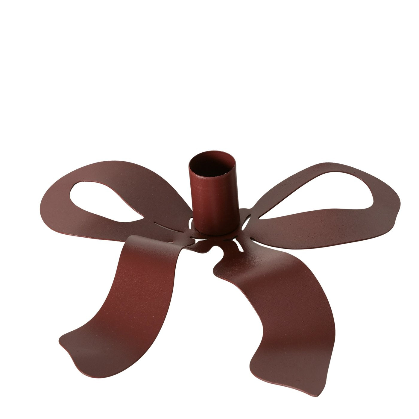 Kerzenhalter Red Black Bow Handgefertigt Schleifen Design Metall Dunkelrot oder Schwarz Weihnachten