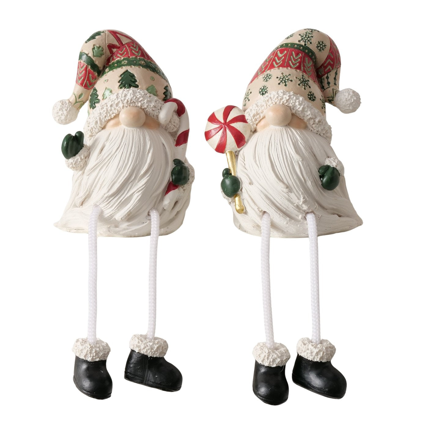 Kantenhocker Wichtel Alberto 2er Set Handarbeit Rot Weiß Weihnachtsdeko