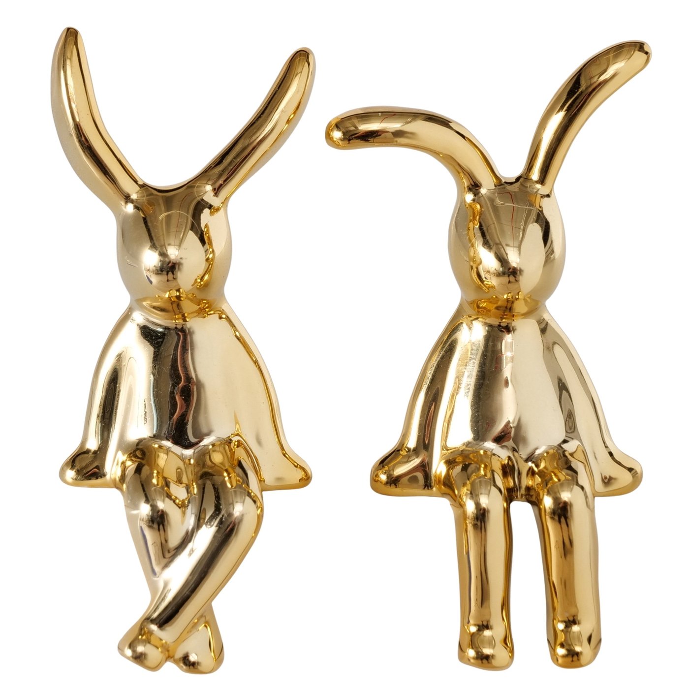 Avin Kantenhocker Hase Gold Keramik 2er Set