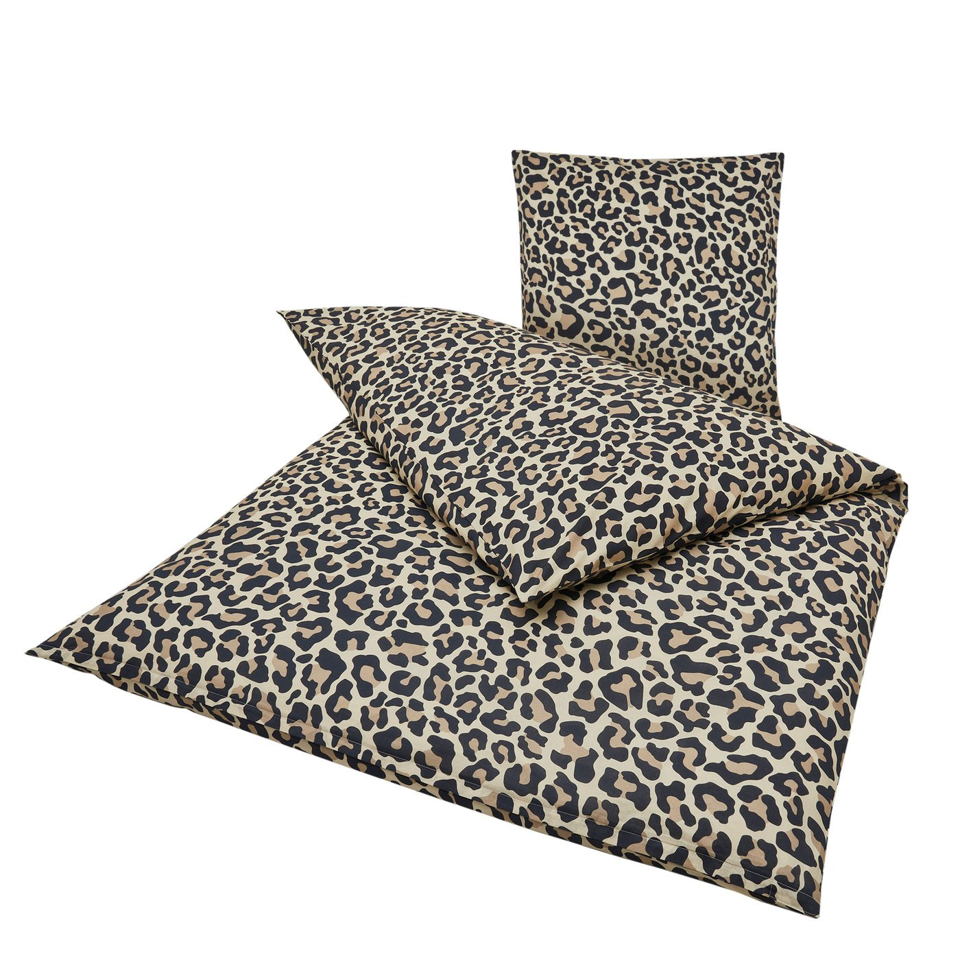 Leony Safari Dream Bettwäsche 135x200 Leopardenmuster Beige Schwarz Baumwolle