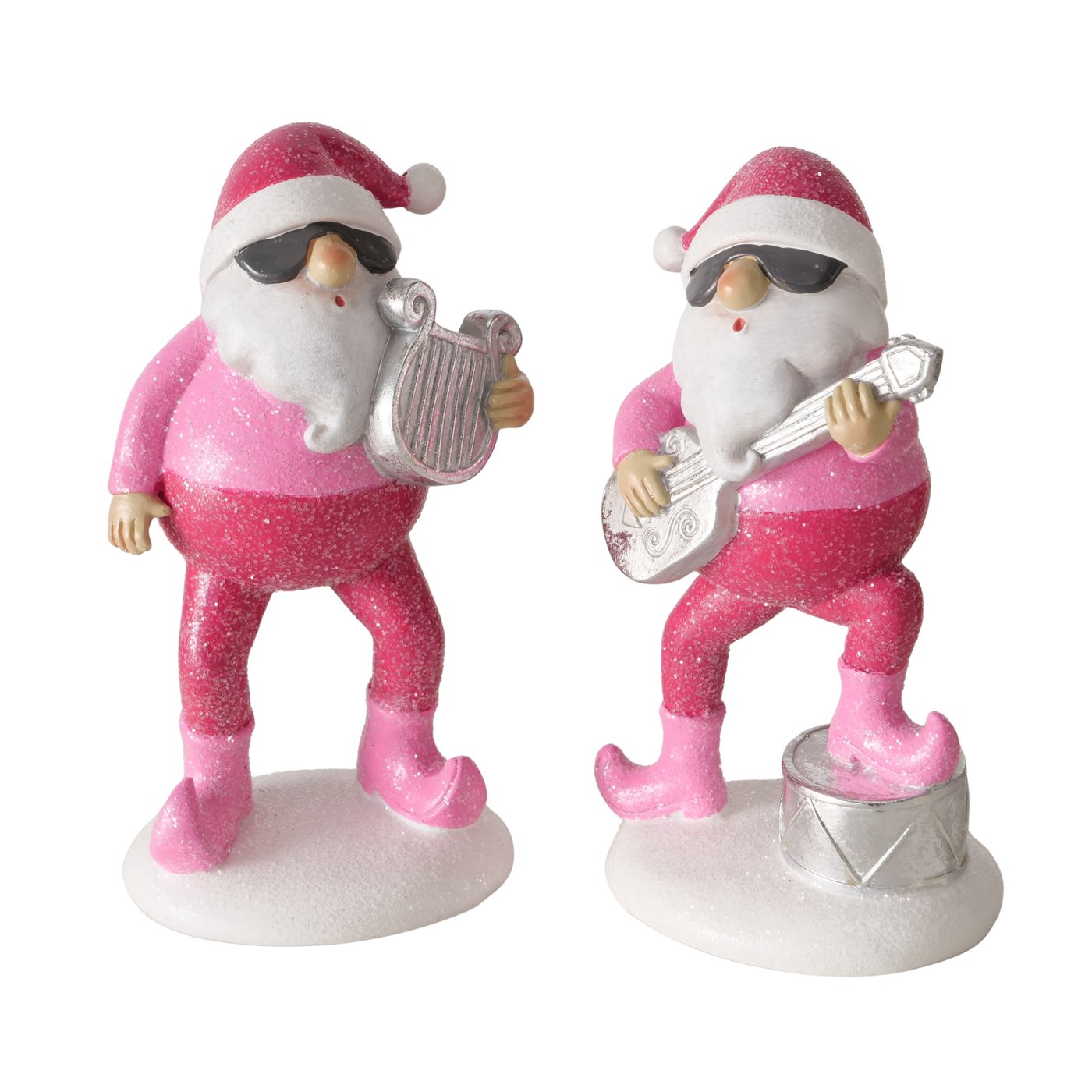 Weihnachtsmann Figuren Matthew 2er Set Pink Deko Handbemalt