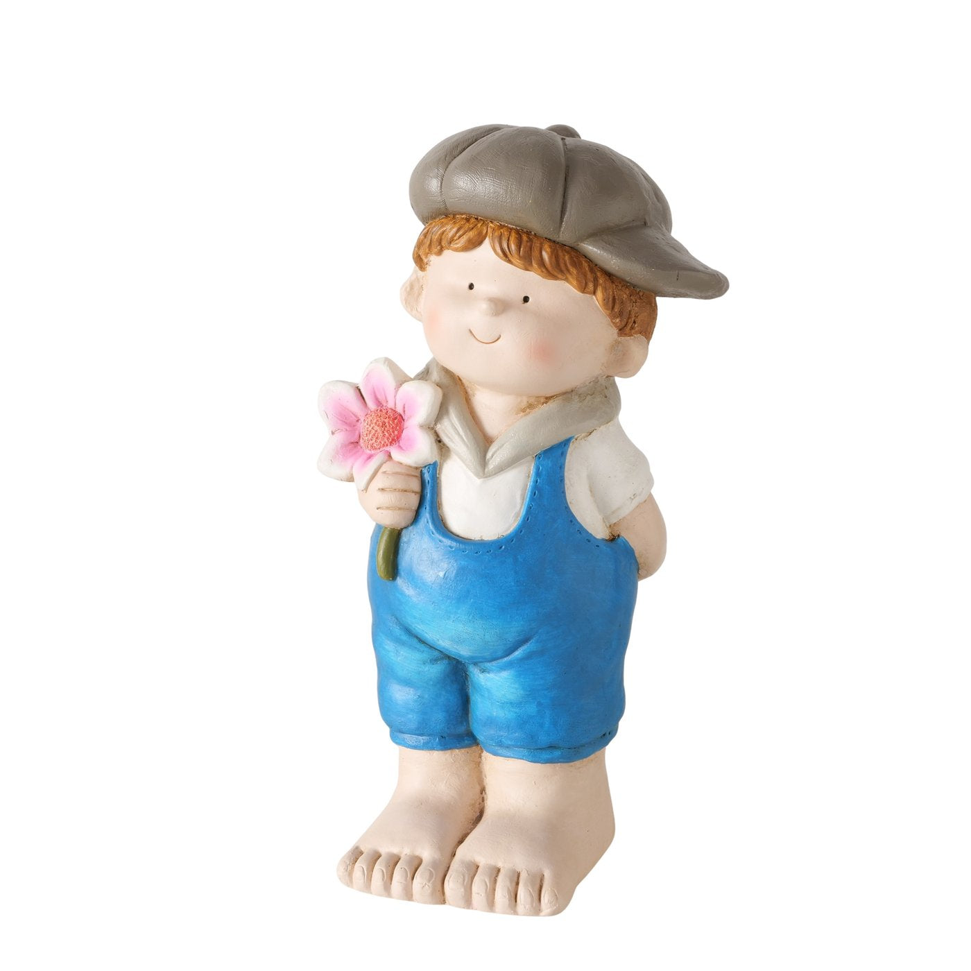 Fjellin Jungenfigur blau grau Gartendeko 39cm