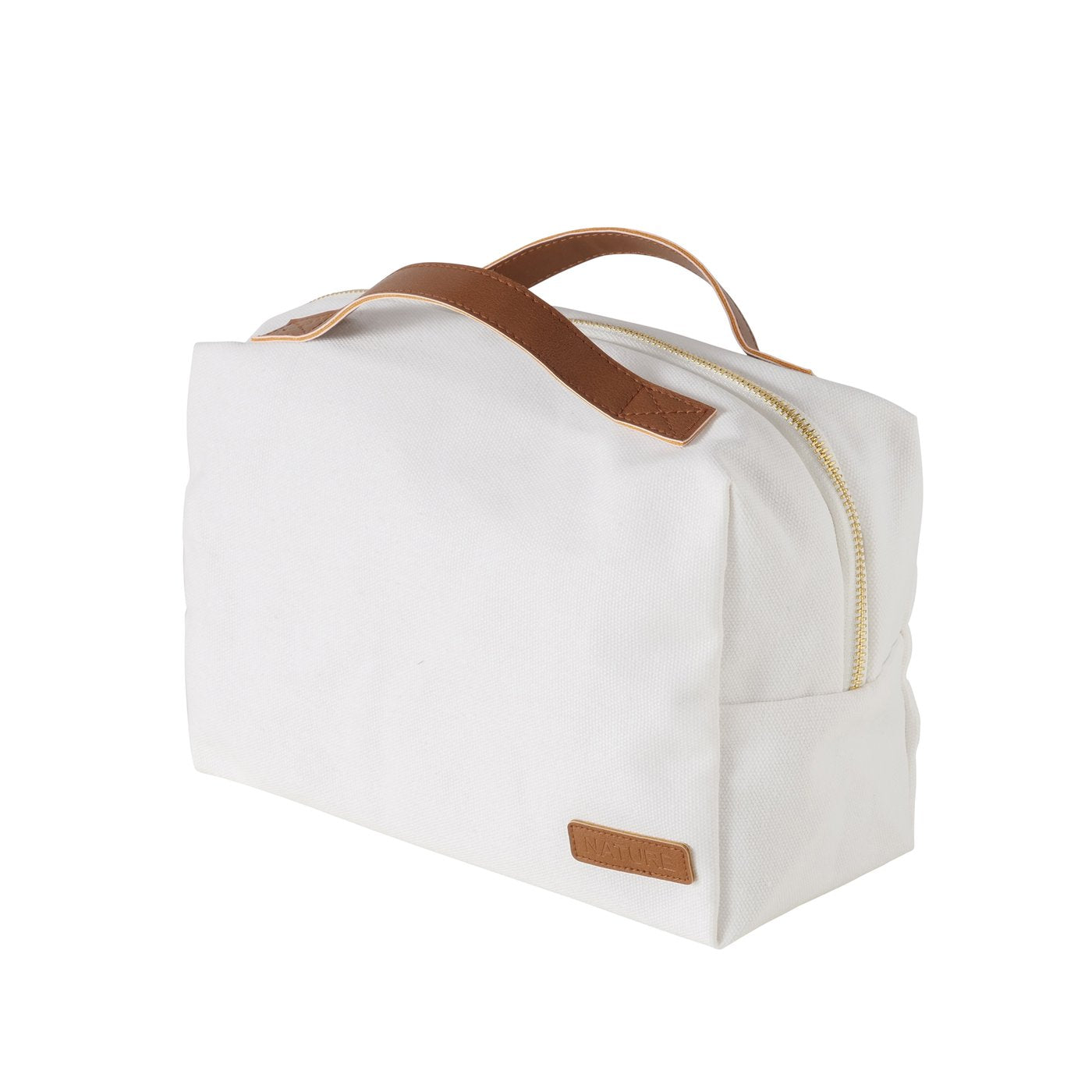 Kosmetiktasche Berlin Cremeweiß Braun
