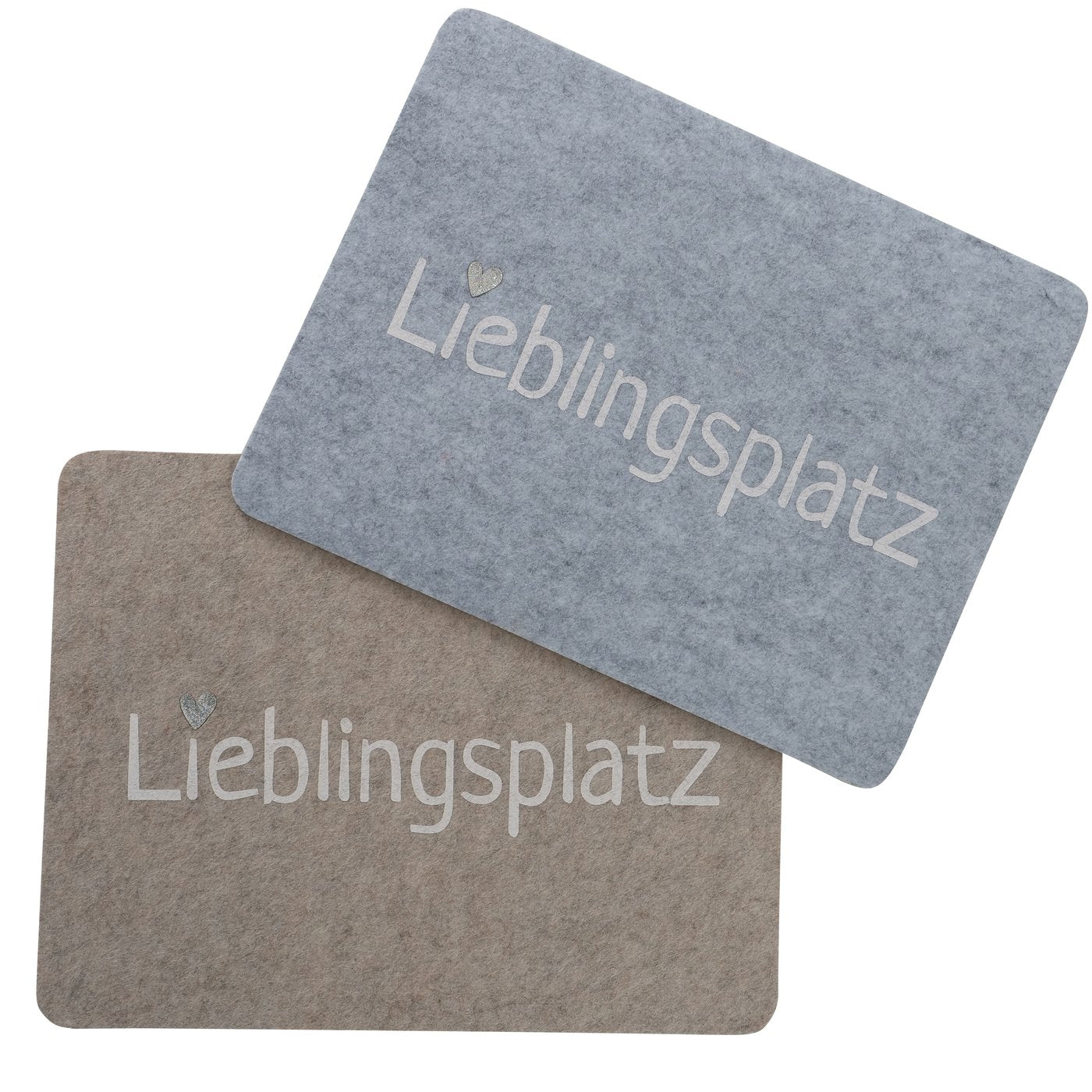Tischset Lieblingsplatz 2er Set Filzoptik Beige Grau