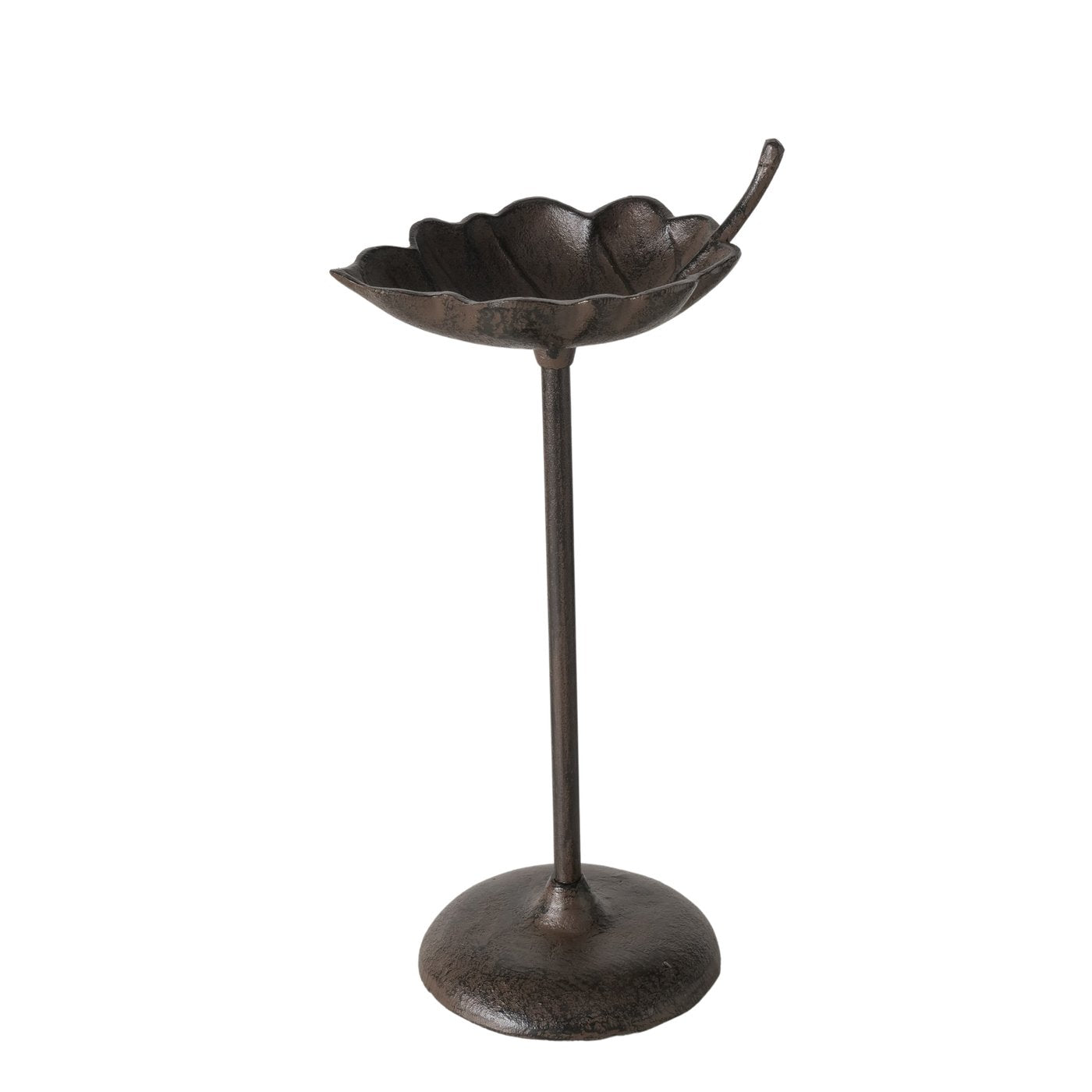 Samando Vogeltränke Blatt aus Gusseisen Braun