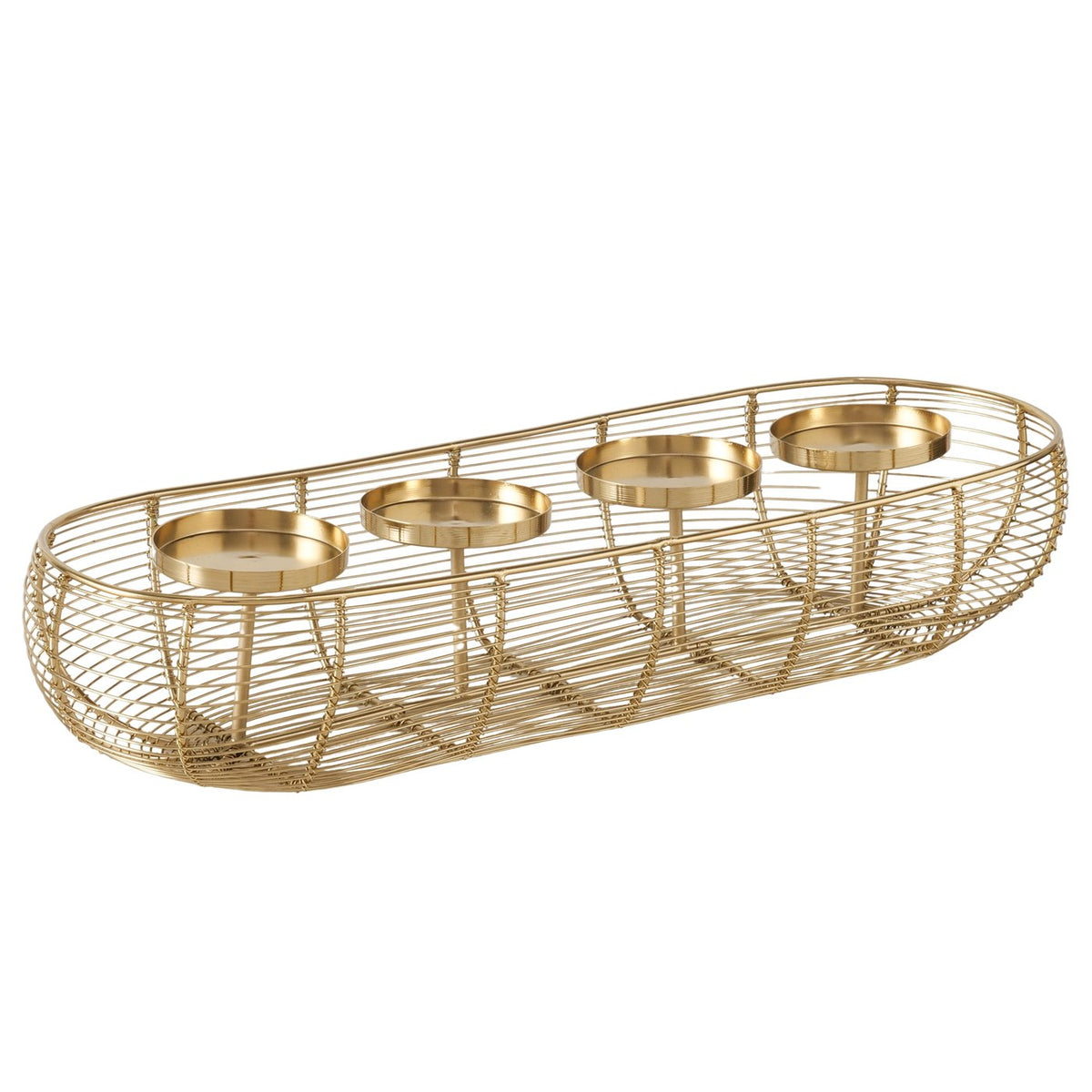 Kerzenleuchter Baskatin Gold oval für 4 Kerzen 52 cm