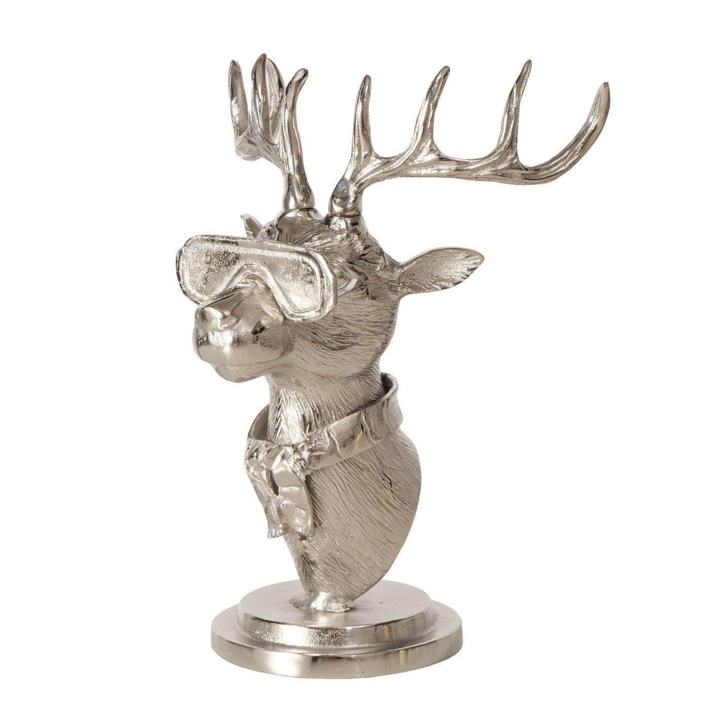 Silver Trendstag Hirschfigur Silber 49cm Aluminium Handgefertigt Modern
