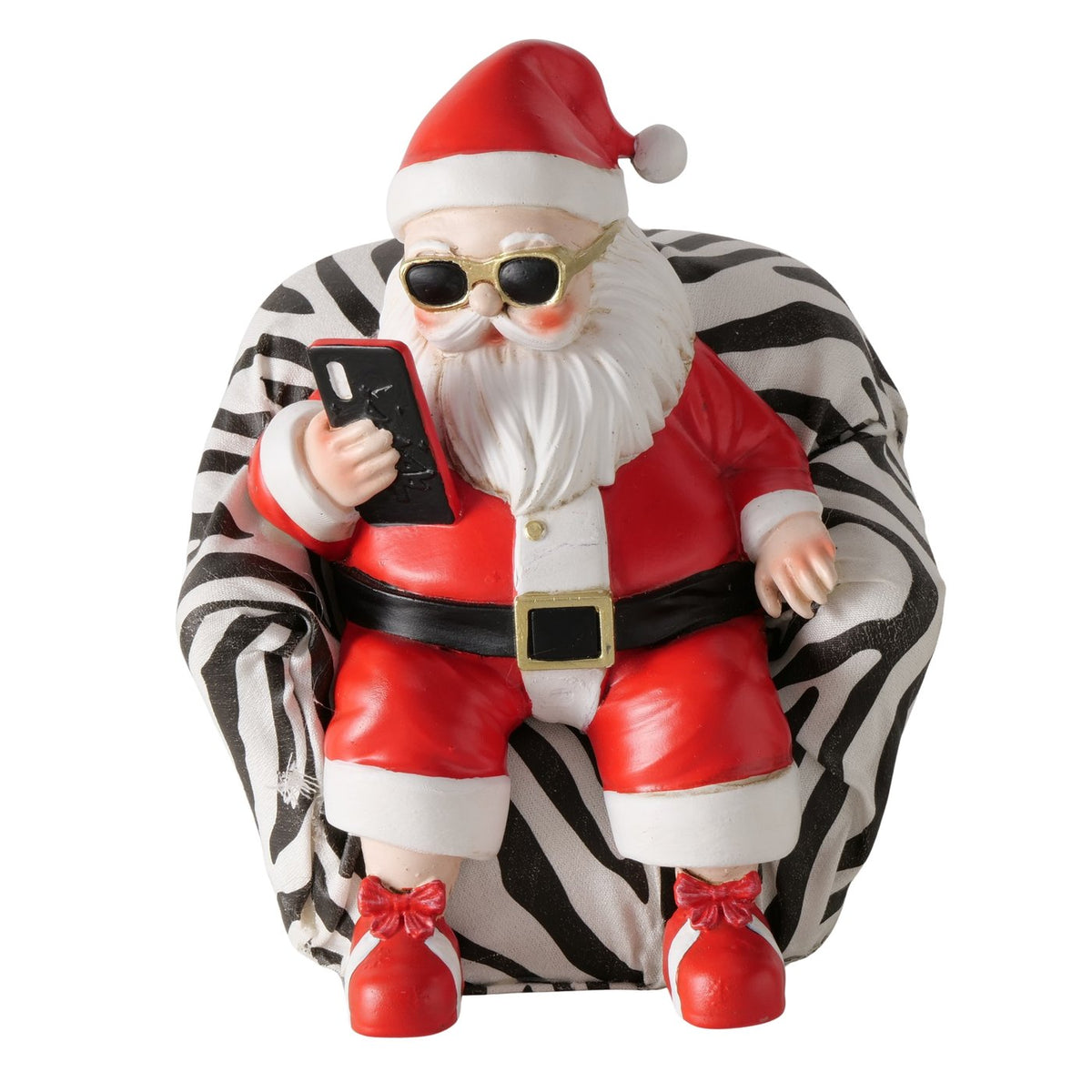 Weihnachtsmann Harries im Zebrasessel rot 19,5 cm