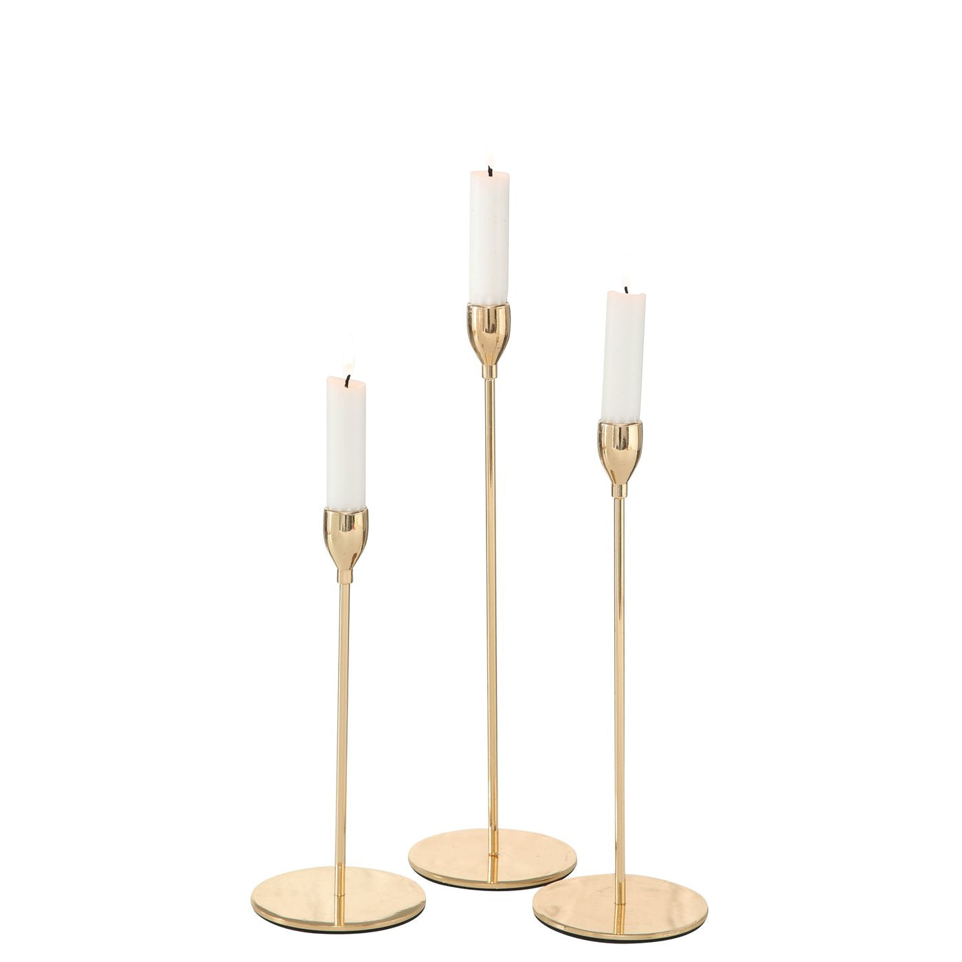Goldene Kerzenleuchter Malte 3er Set in modernem Design