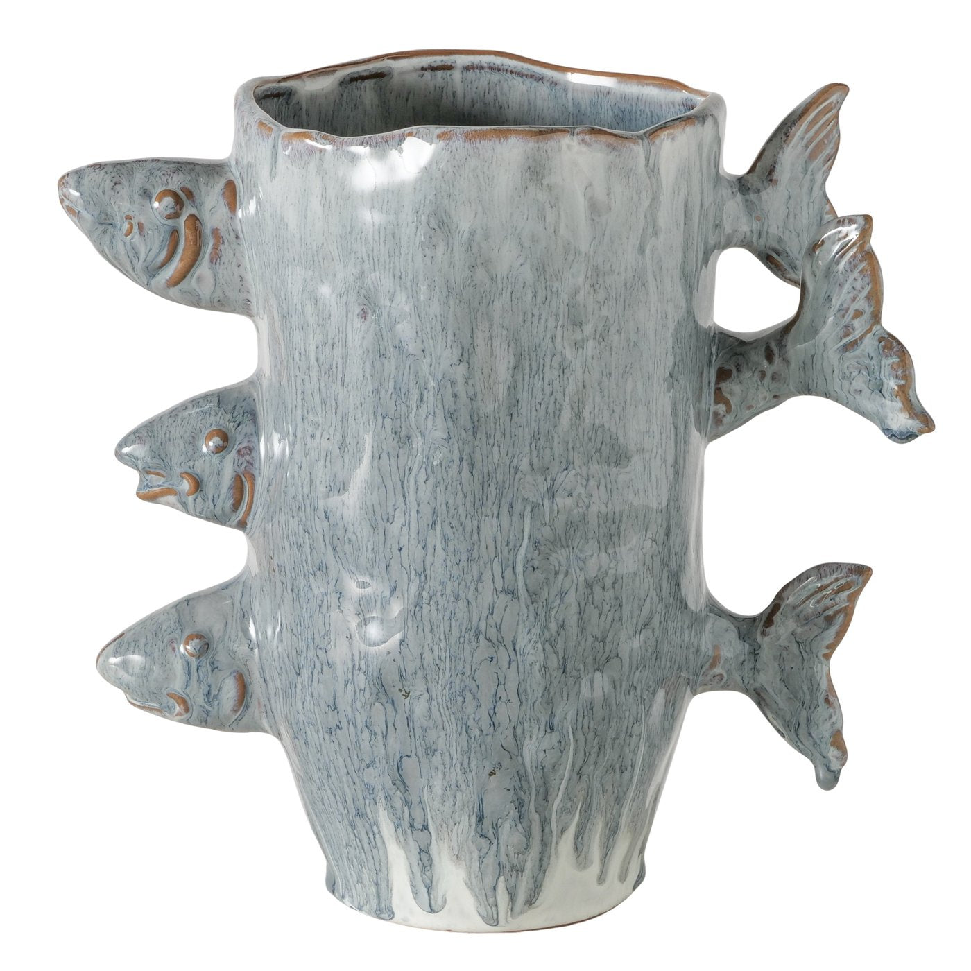 Marina Fisch Vase Graublau Porzellan Design